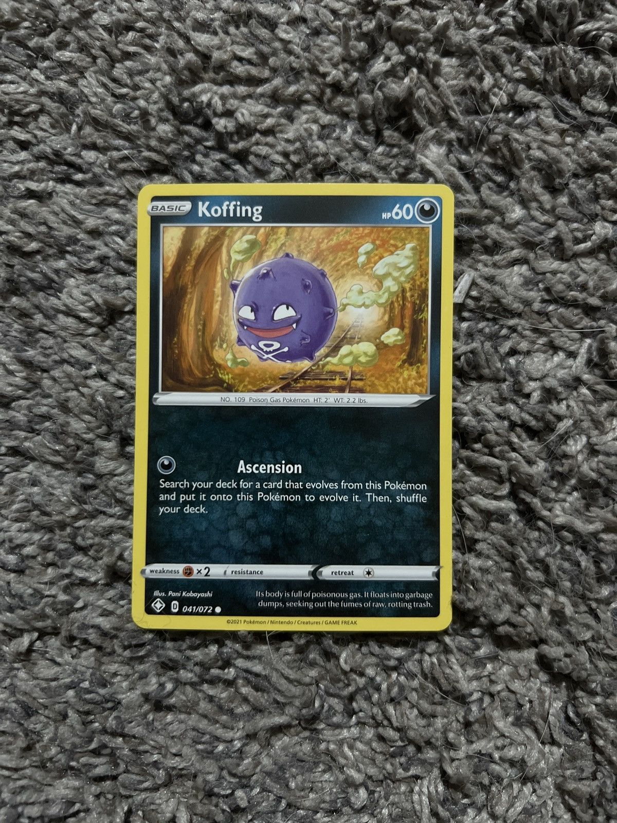Pokemon 2021 Pokémon Koffing Basic Card Size ONE SIZE - 1 Thumbnail