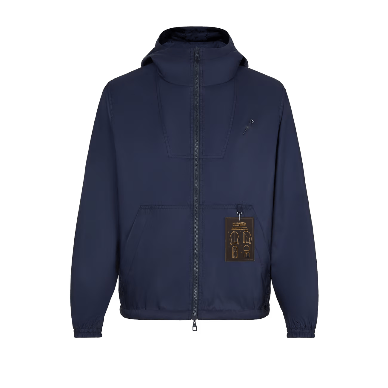 image of Louis Vuitton Jacket Leather Monogram Varsity Denim 1Aat36 in Marine, Men's (Size XL)