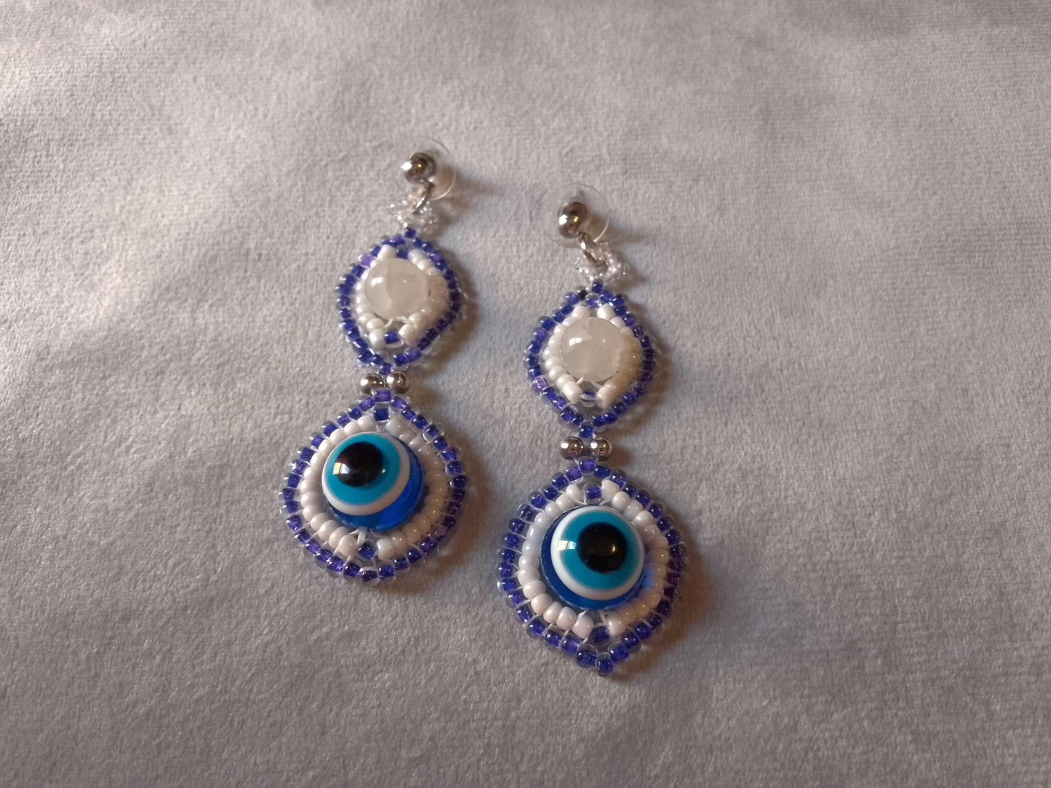 Other Boho Earrings Eye of Nazar and moonstones gems Size ONE SIZE - 2 Thumbnail