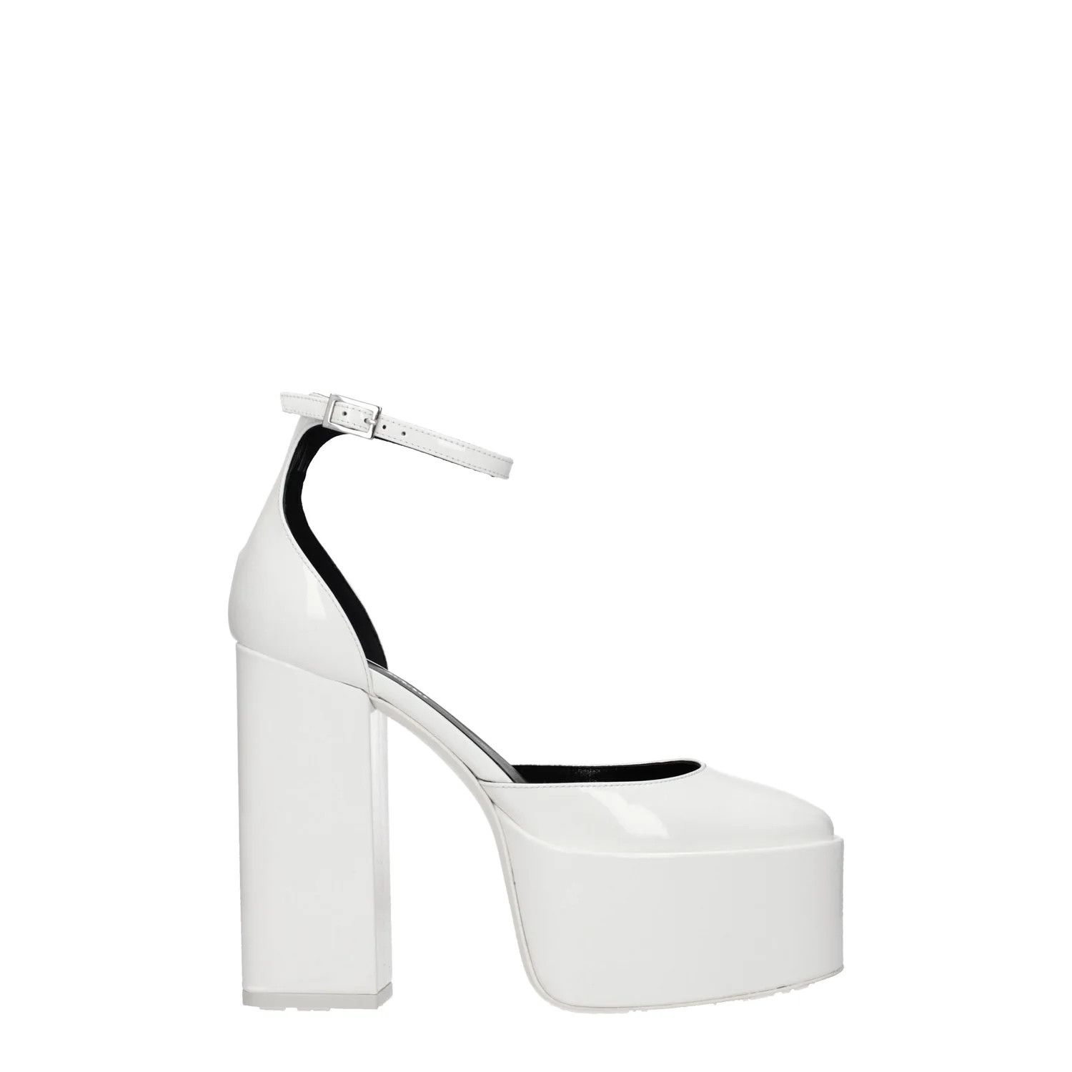 ob1o1e1124 Patent Leather Sandals in White