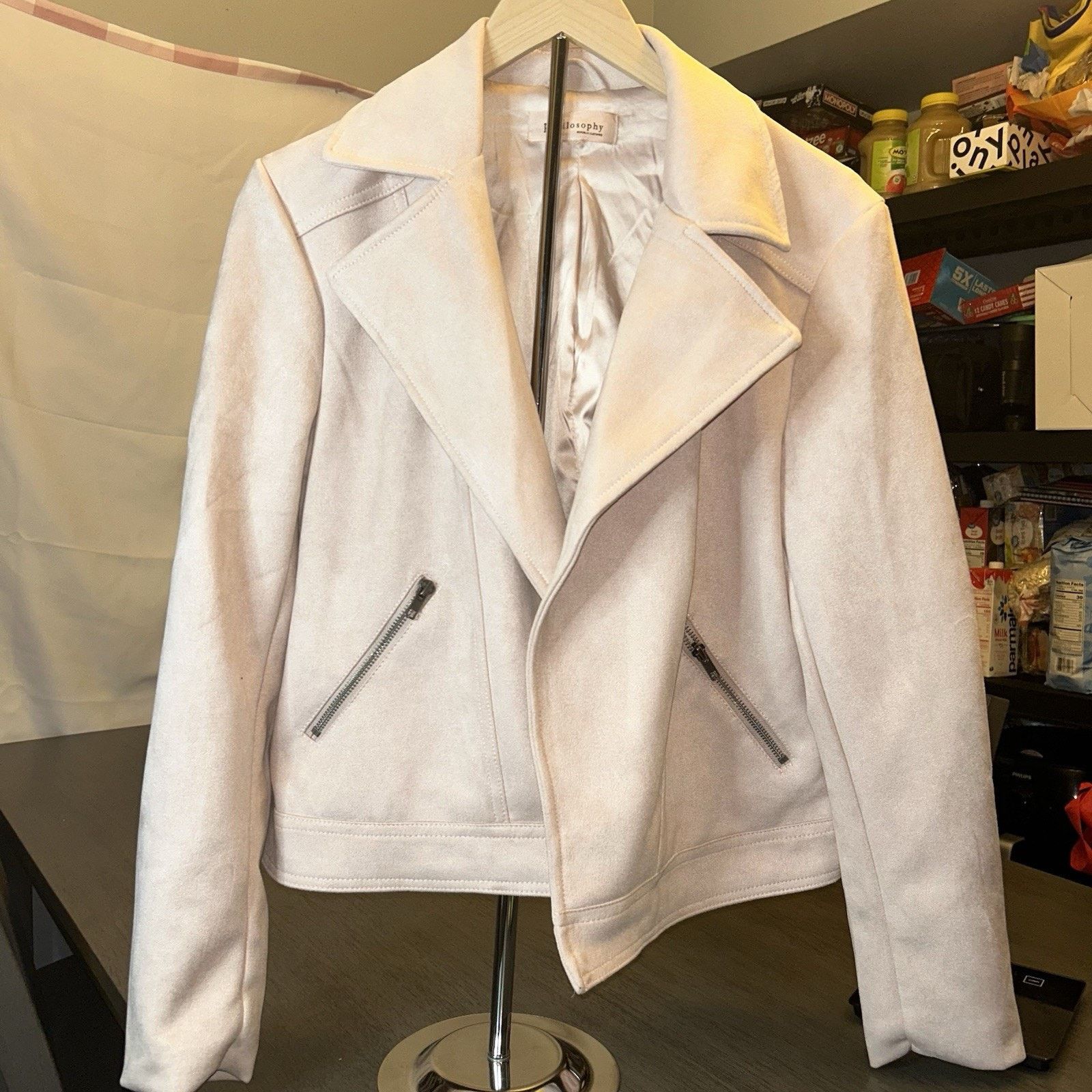 & Other Stories Philosophy Womens Faux Leather Long Sleeve Jacket Pink XL Size XL / US 12-14 / IT 48-50 - 1 Thumbnail