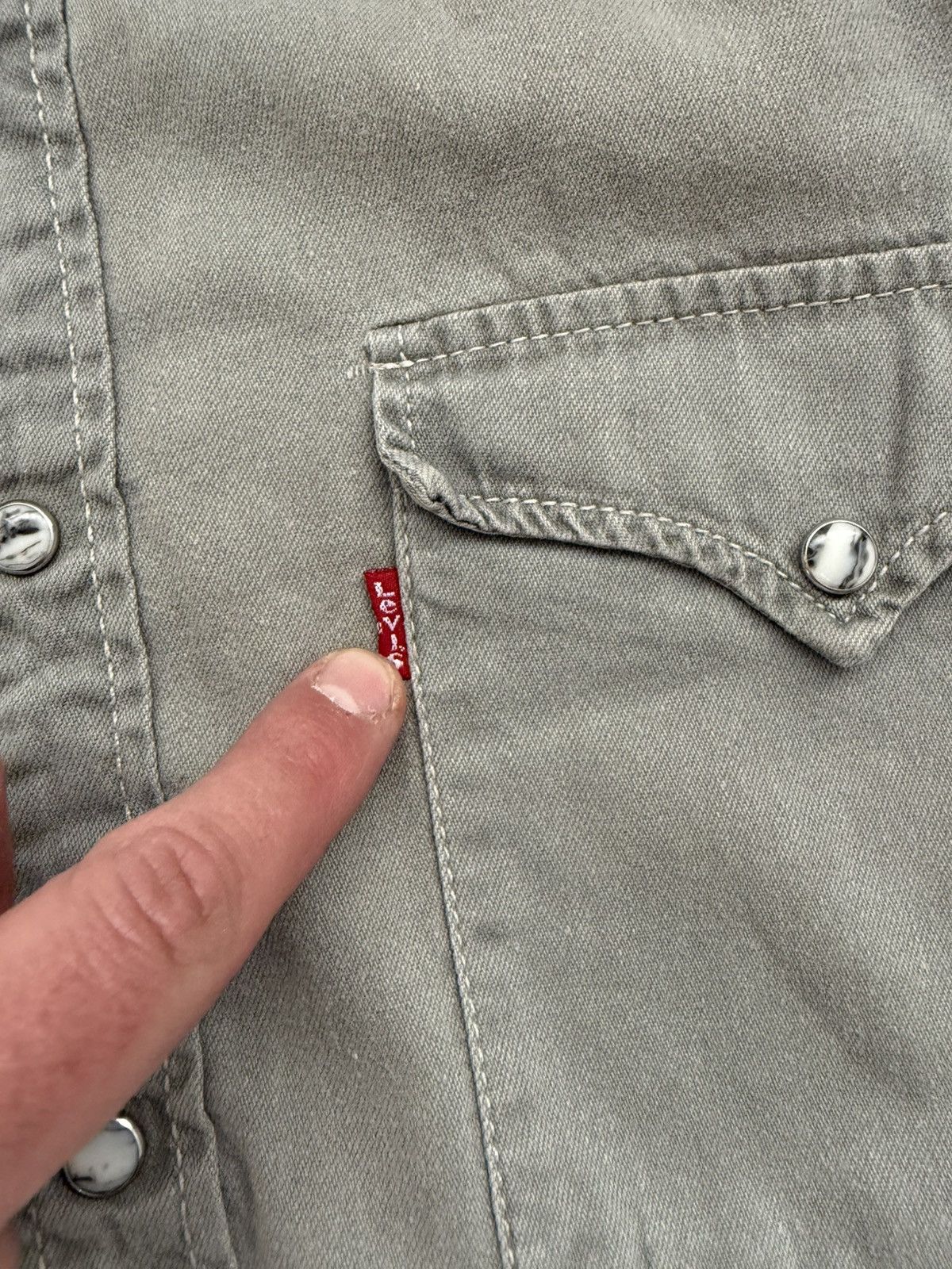 Levi's Vintage 90s Levi’s Western Shirt Green Khaki Red Tab Size M Size US M / EU 48-50 / 2 - 7 Thumbnail