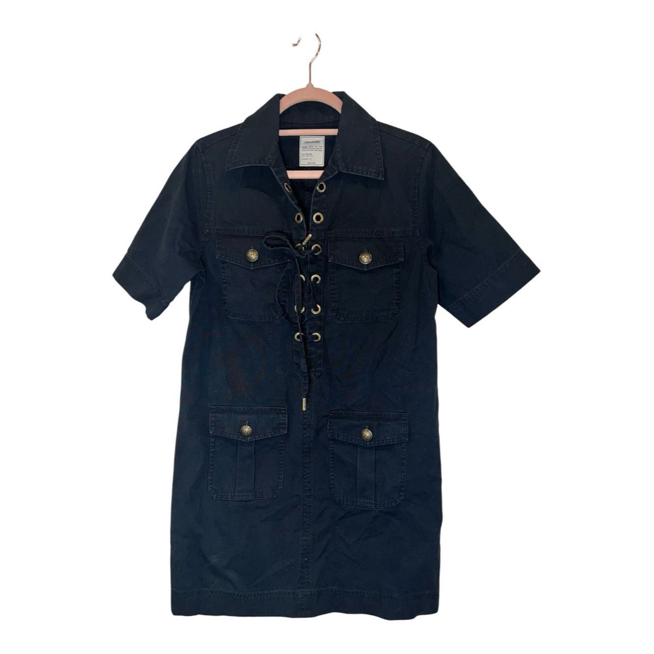 Zadig & Voltaire Zadig & Voltaire Record Lace-Up Mini Dress Black NWT Size S Size S / US 4 / IT 40 - 4 Thumbnail