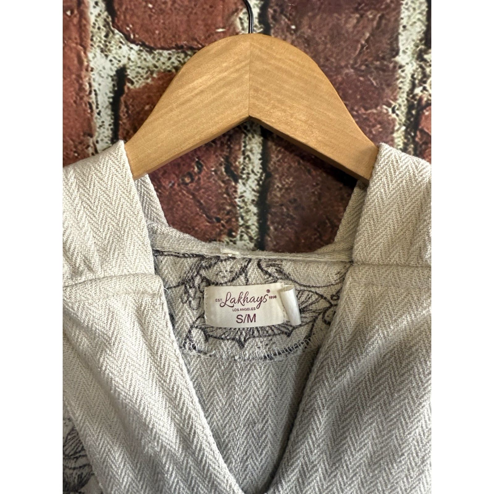 Vintage Lakhays Womens Gray Mushroom Pattern Pullover Hooded Sweatshirt S/M Hoodie Pullover Gray Women Activewear Summer? Size S / US 4 / IT 40 - 3 Thumbnail