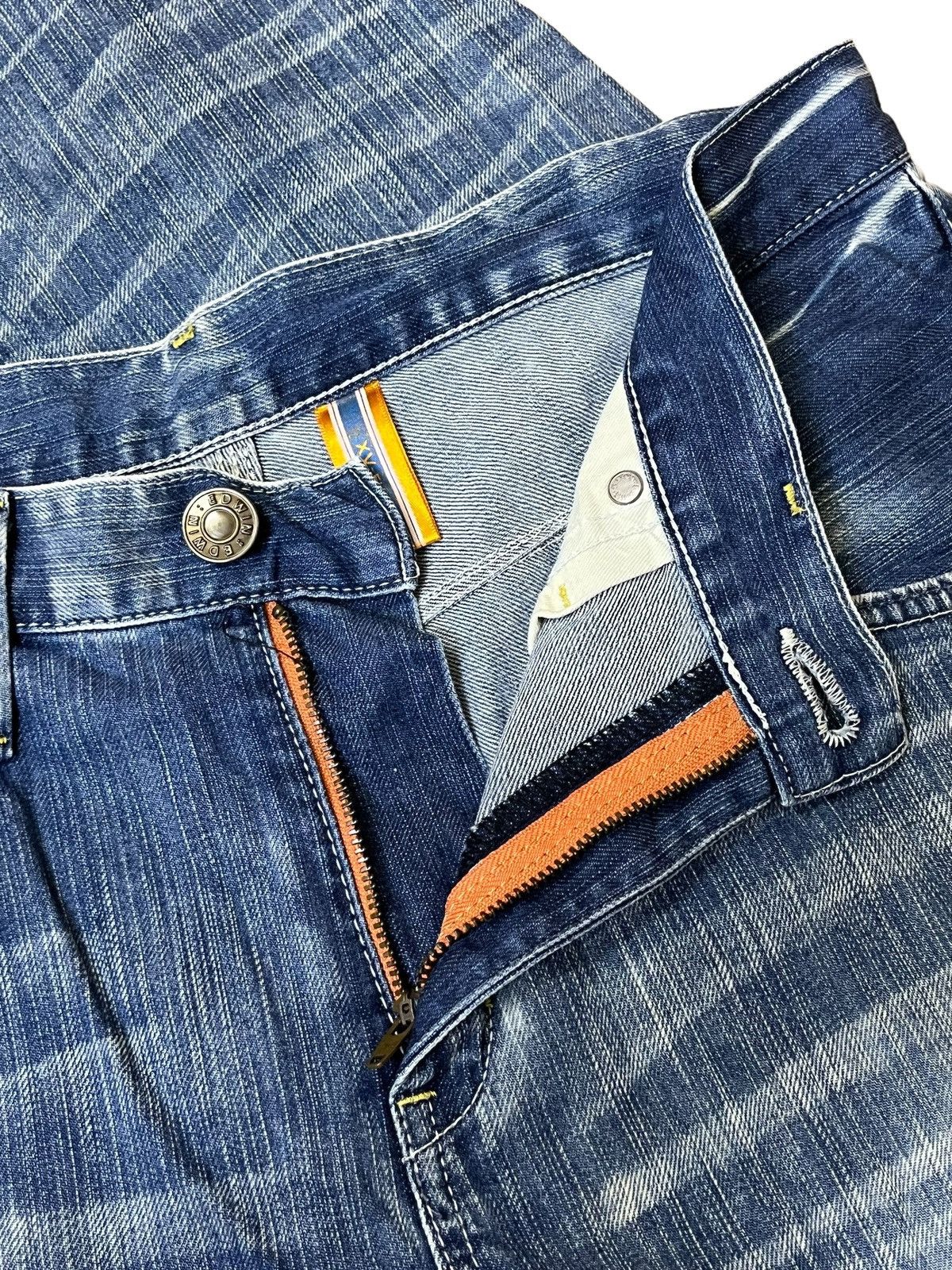 Edwin SICK🔥VINTAGE EDWIN XV FUNCTION CURVE LEG DISTRESSED JEANS Size US 35 - 11 Thumbnail