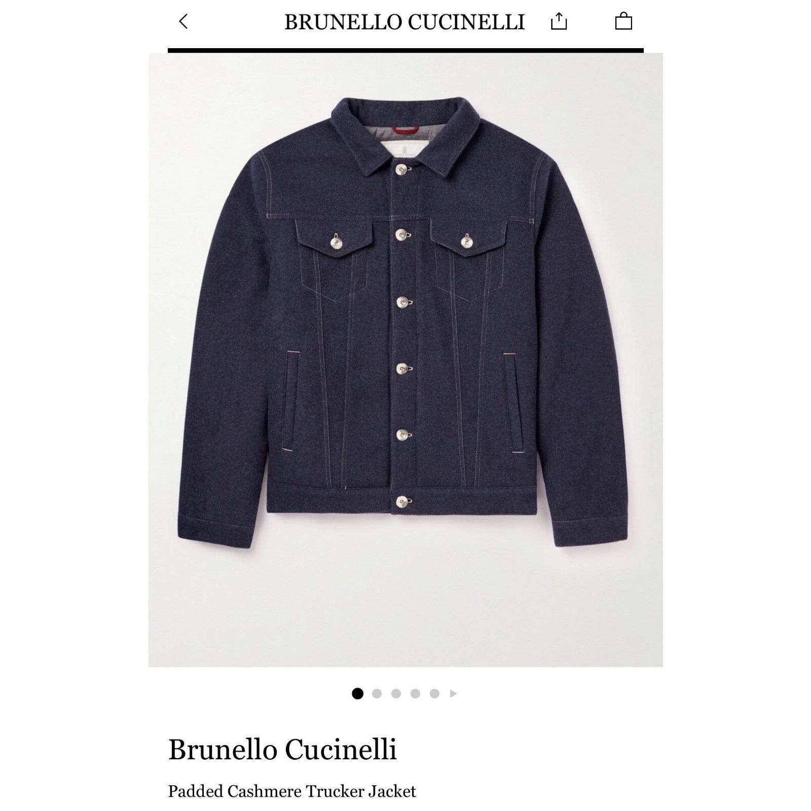Brunello Cucinelli $7000 Brunello Cucinelli Blue Cashmere Trucker Jacket Medium Size US M / EU 48-50 / 2 - 15 Thumbnail