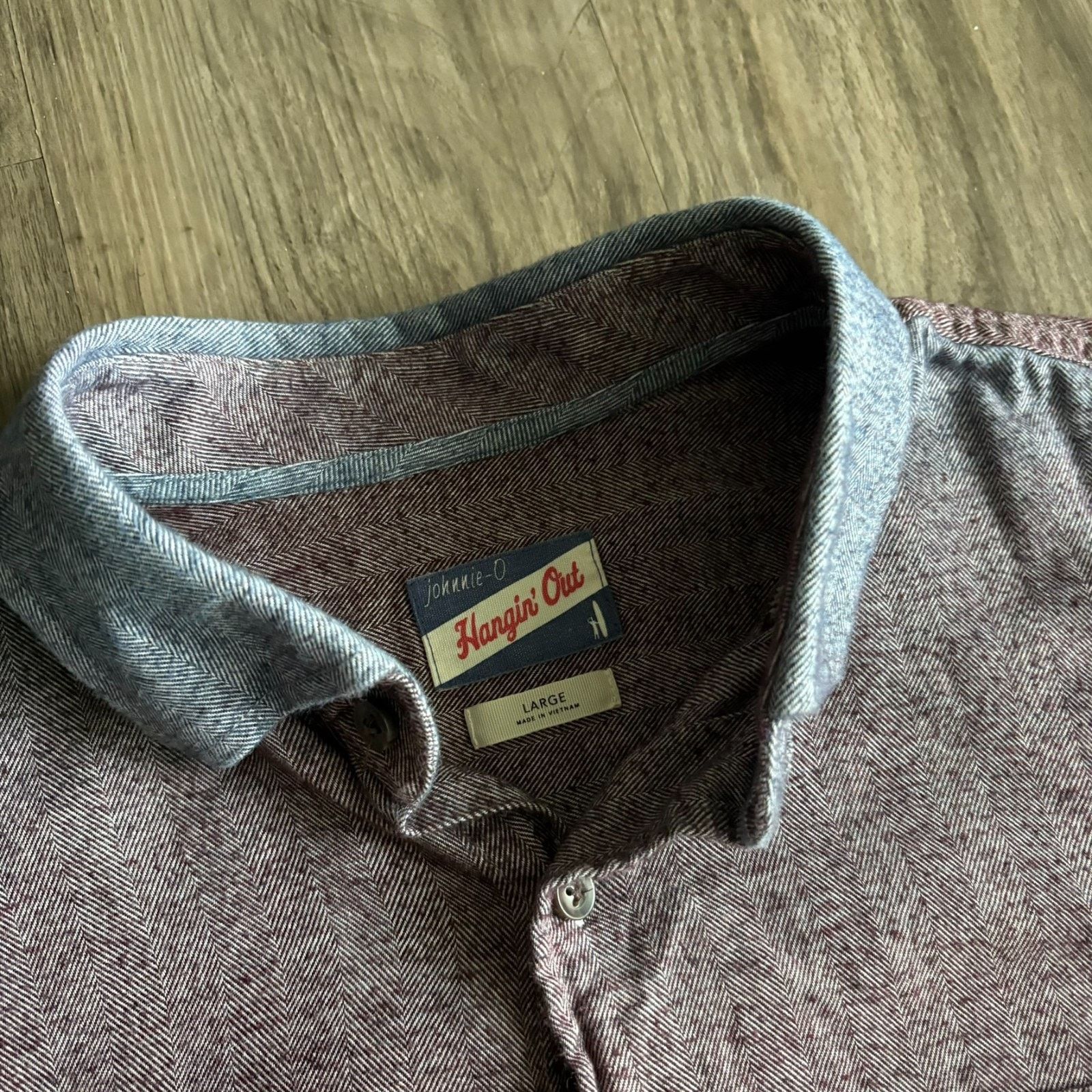Vintage × johnnie-O Johnnie O Shirt Men's Size L Hombre Blue Maroon Button Up Size US L / EU 52-54 / 3 - 3 Thumbnail