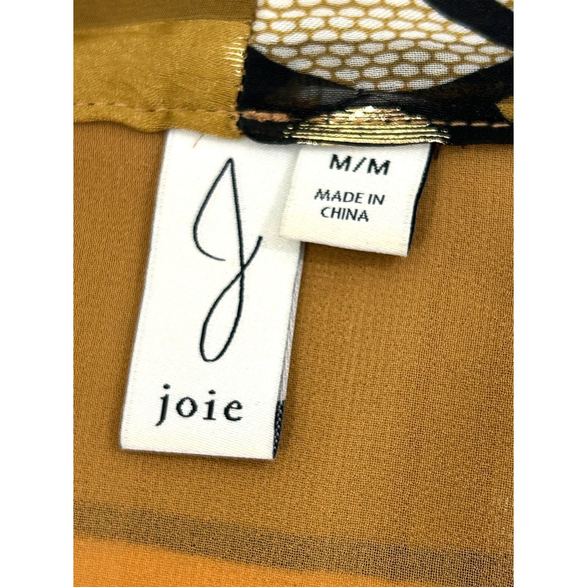 Joie Joie Blouse M Gold Yellow Orange Brown Long Puff Sleeve Ruff Size M / US 6-8 / IT 42-44 - 5 Thumbnail