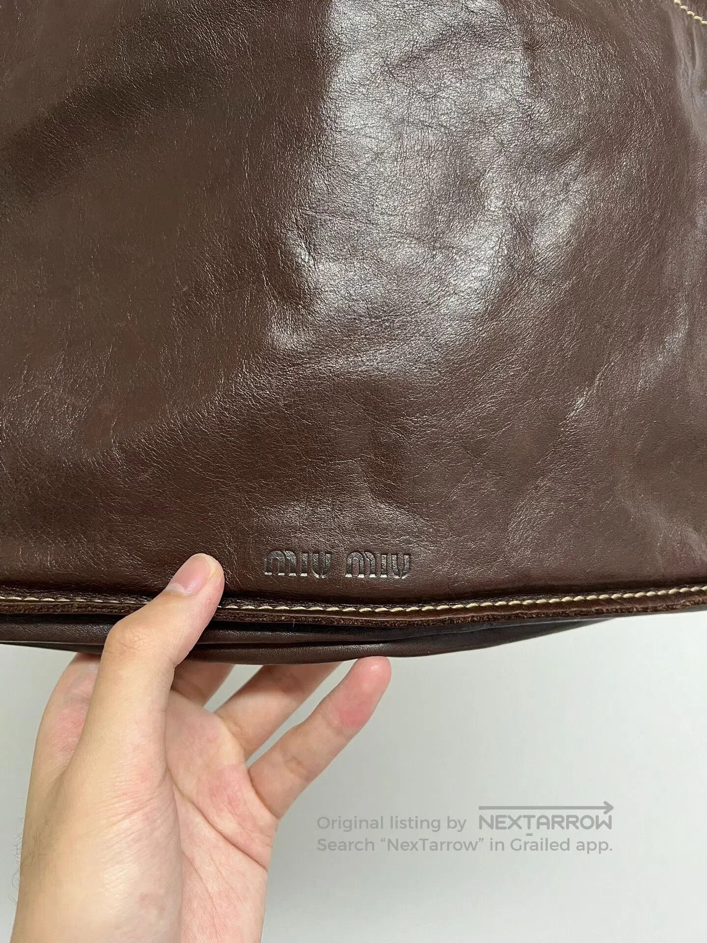 Miu Miu Miu Miu Brown Lambskin Handbag. Size ONE SIZE - 3 Thumbnail