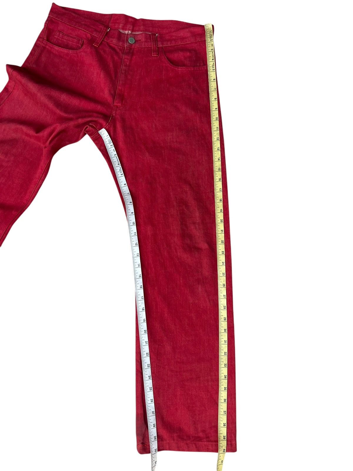 Comme des Garcons Homme Plus × Japanese Brand Dirty Mud Stains Denim Vintage CDGH Japan Red Jeans Size US 32 / EU 48 - 7 Thumbnail