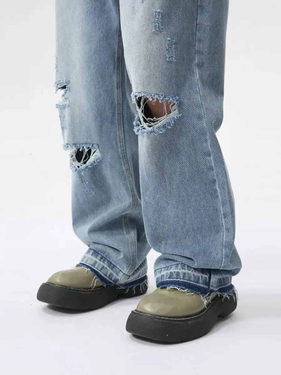 Japanese Brand Retro loose high street ripped jeans Size US 32 / EU 48 - 2 Thumbnail