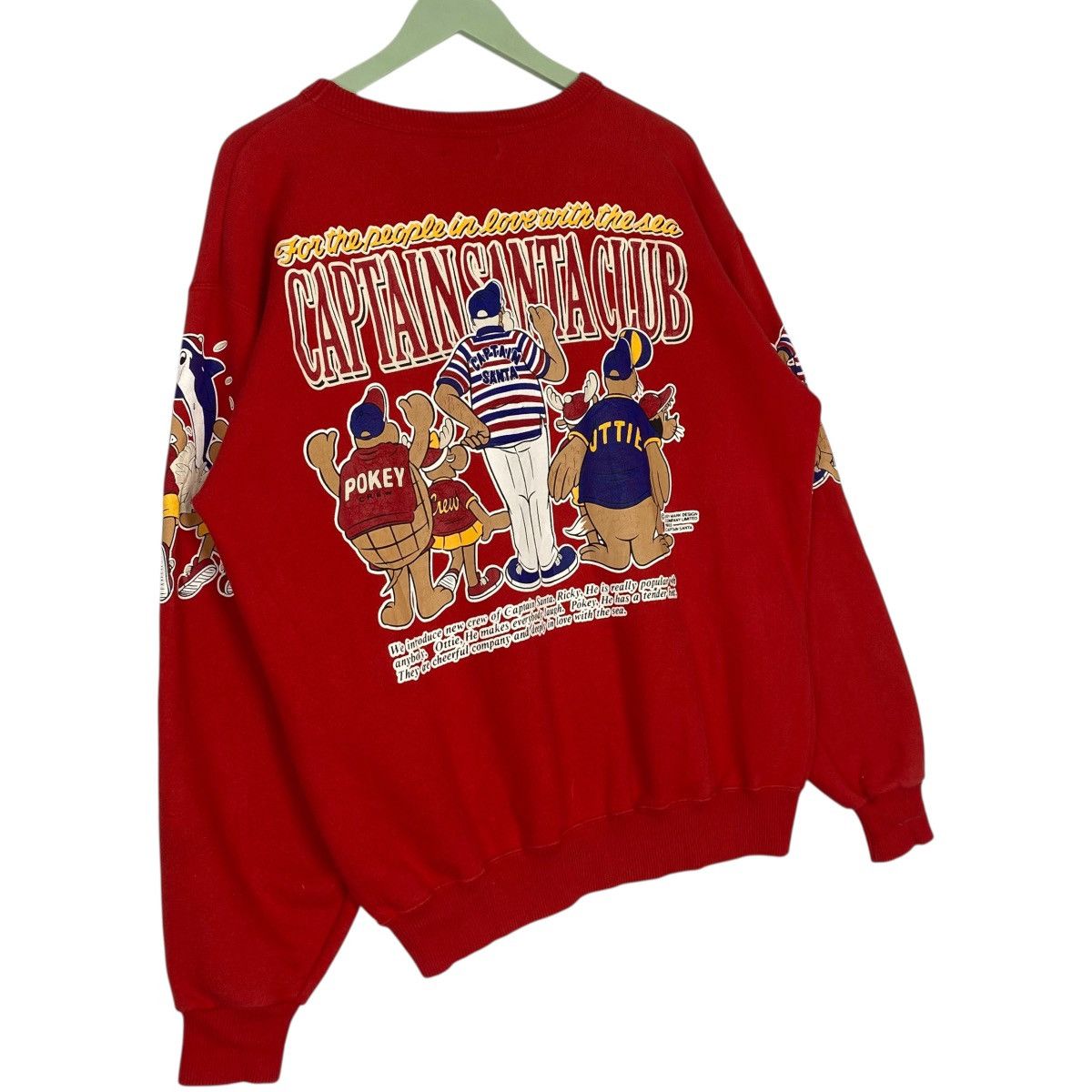 Vintage Vintage 90s Captain Santa Sweatshirt Crewneck Red Size L Size US L / EU 52-54 / 3 - 9 Thumbnail