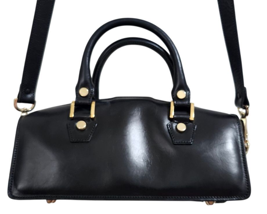 Other Francesco Rogani Black Leather Structured Handbag Gold Size ONE SIZE - 5 Thumbnail