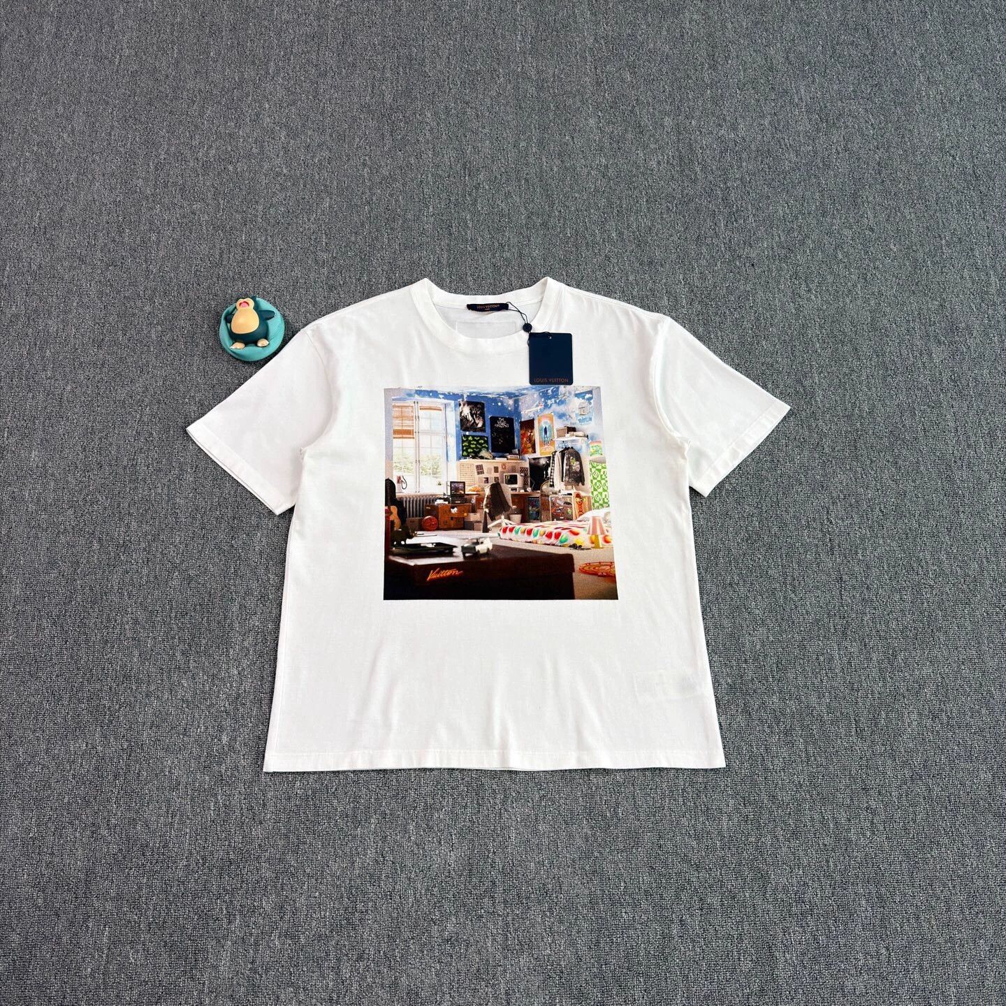 Louis Vuitton LV Oil Print White Short Tee XL Size US XL / EU 56 / 4 - 1 Thumbnail