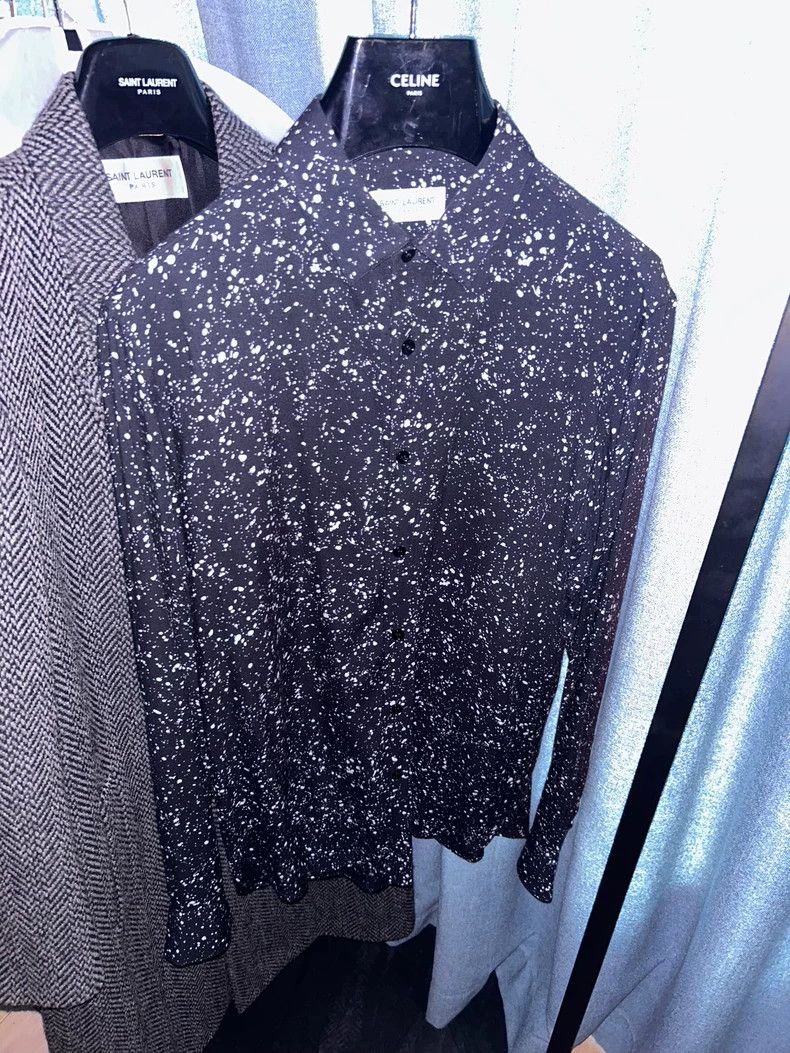 Saint Laurent Paris saint Laurent paris2015 FW Star Ink Splashing Shirt 2503-N Size US XXS / EU 40 - 1 Thumbnail