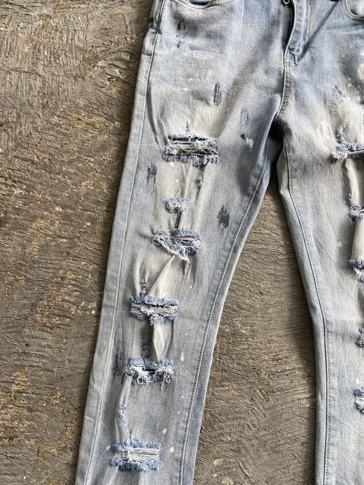 Other Painting Crazy Destressed Skinny Jeans Pants Size US 30 / EU 46 - 12 Thumbnail