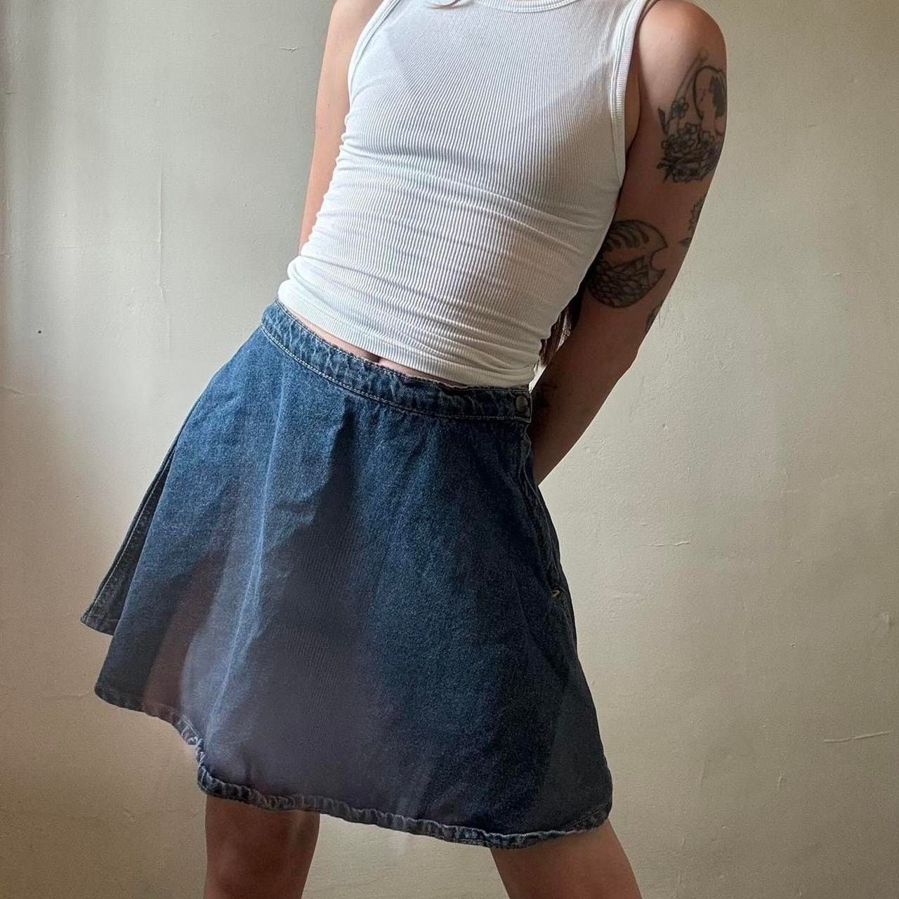 American Apparel American Apparel Denim Circle Skirt Small Cotton Tumblr Girl Size 24" / US 00 / IT 34 - 2 Thumbnail