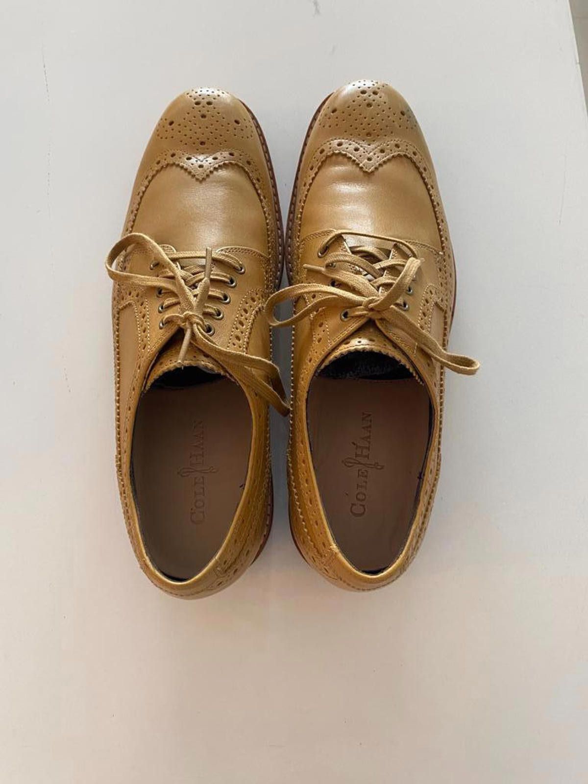 Florsheim COLE HAAN Size 10 Tan Brogues Leather Brogue Lace Up Shoes Size US 10 / EU 43 - 3 Thumbnail