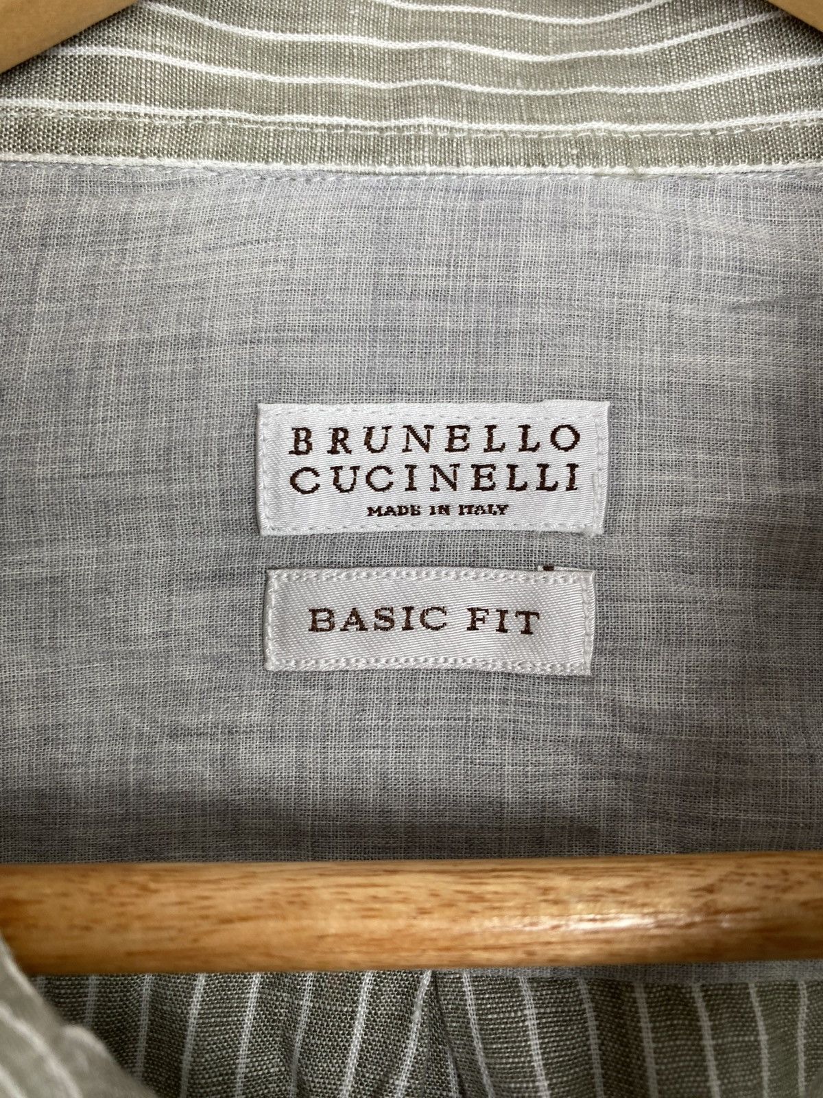 Brunello Cucinelli Brunello Cucinelli Linen Striped Shirt Size US XXL / EU 58 / 5 - 6 Thumbnail