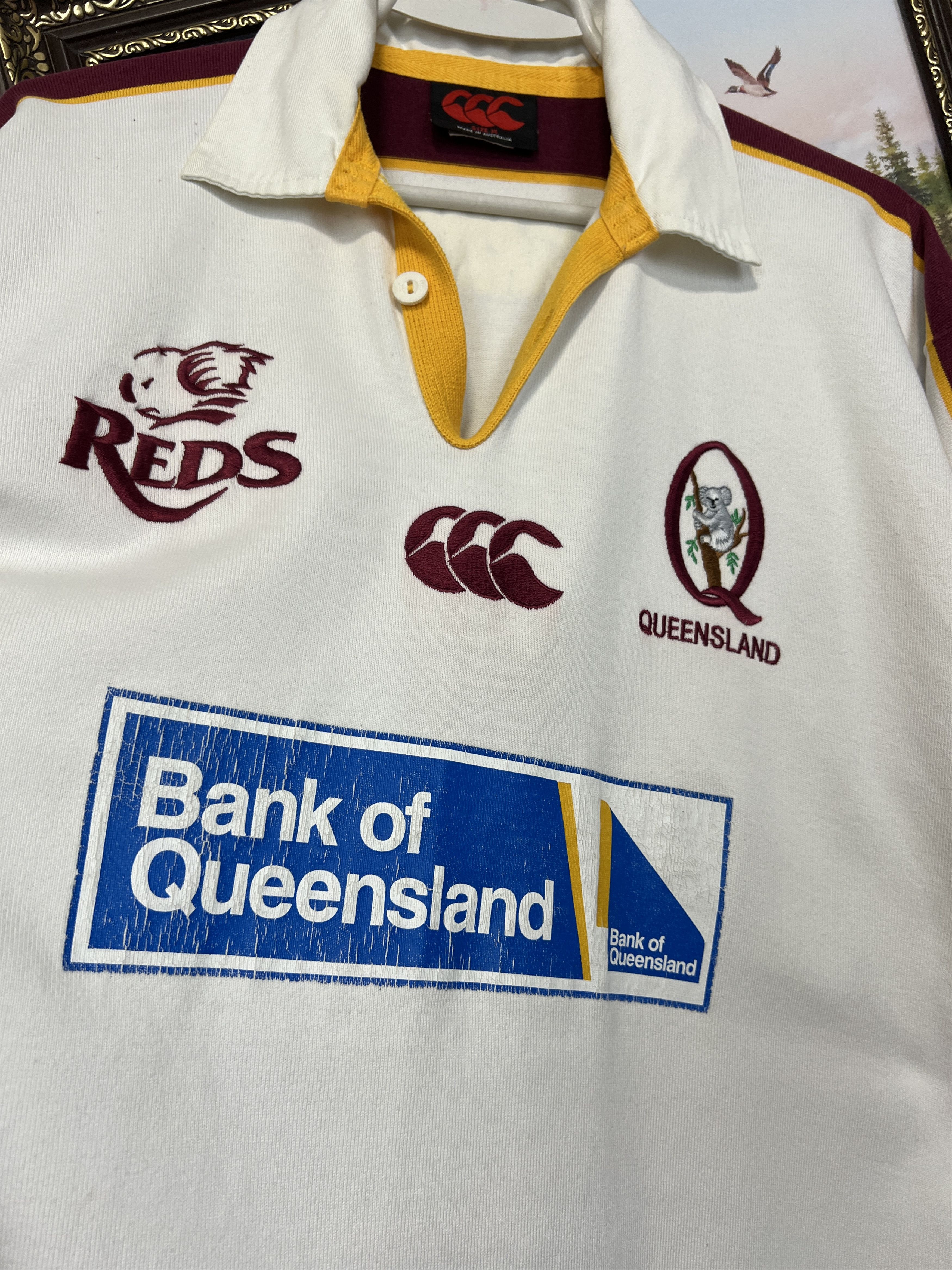 Vintage Queensland State of Origin Maroon Rugby Jersey Trikot Shirt Size US M / EU 48-50 / 2 - 3 Thumbnail