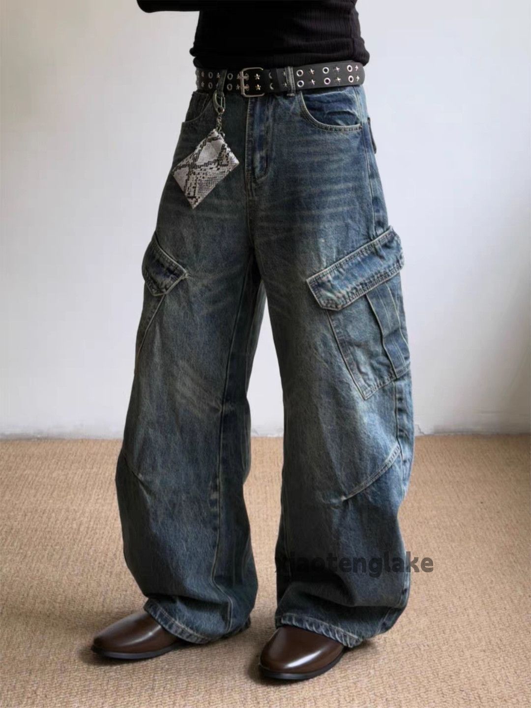 Jean zx vintage loose baggy hiphop cargo flared jeans Size US 32 / EU 48 - 4 Thumbnail