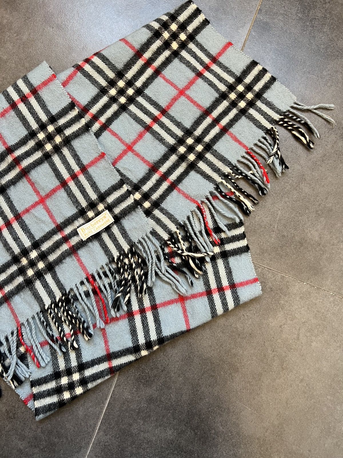 Burberry Rare Baby Cashmere Blue Burberry nova check scarf muffler Size ONE SIZE - 5 Thumbnail