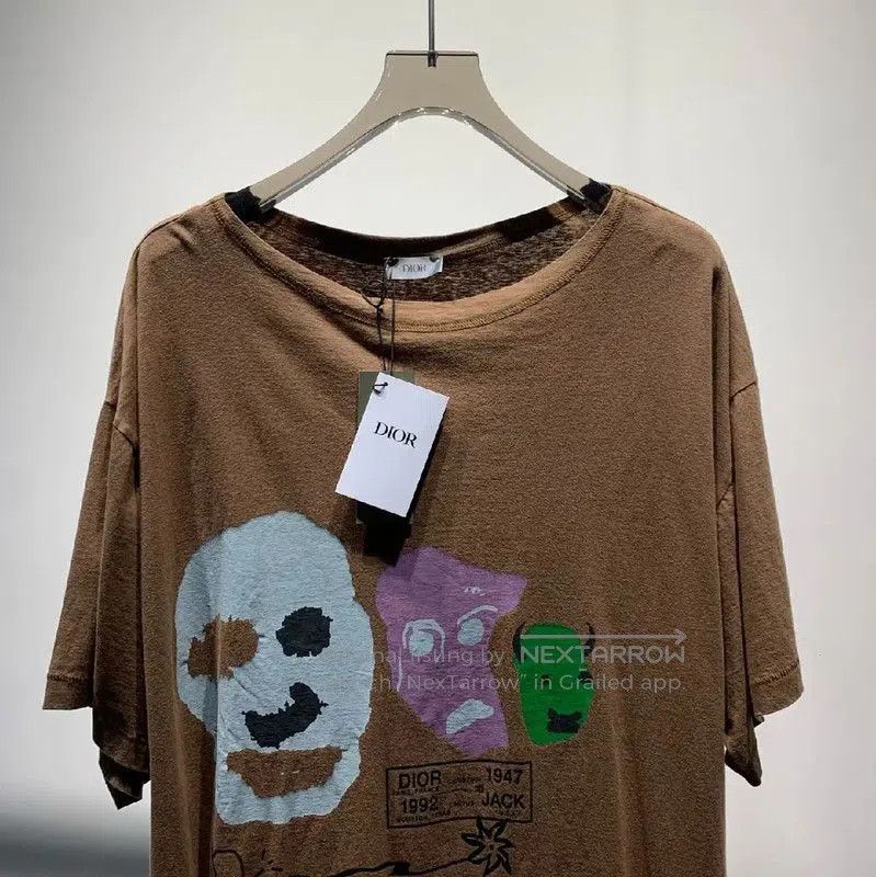 Dior Dior Brown Cotton Men's T-Shirt . Size US XL / EU 56 / 4 - 3 Thumbnail