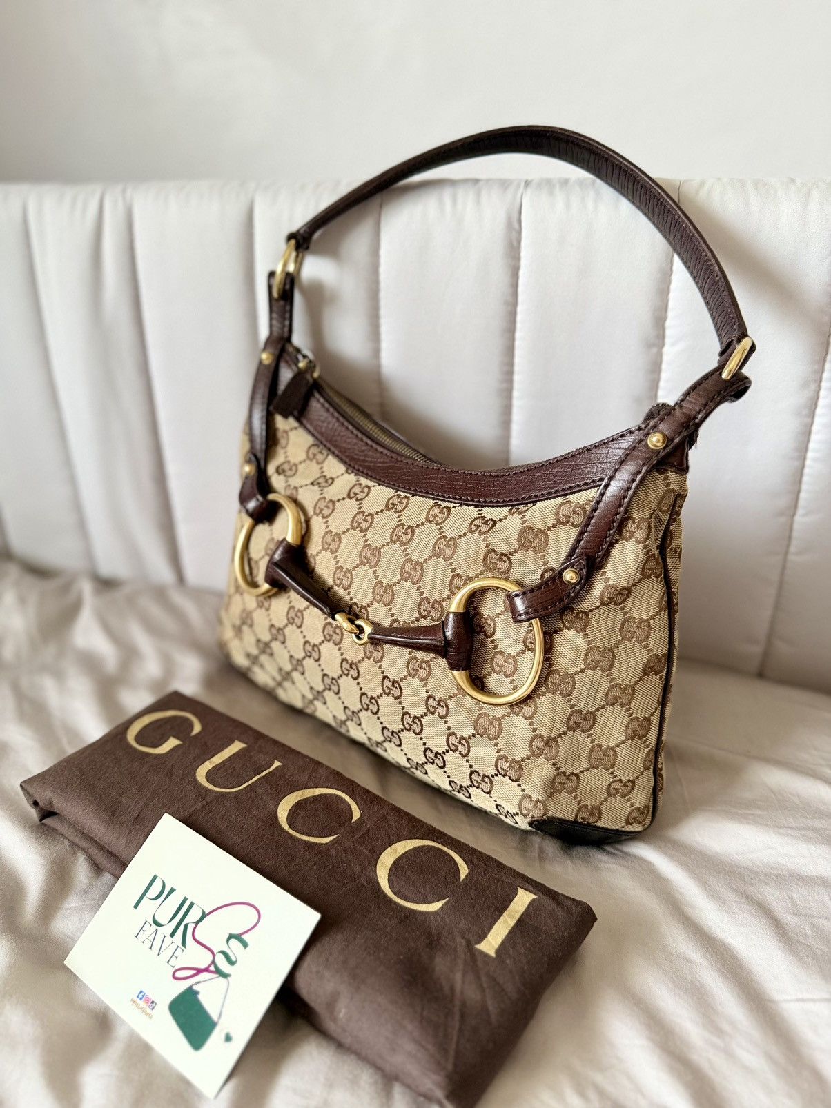 Gucci Authentic GUCCI Horsebit GG Canvas Brown Hobo Shoulder Bag Size ONE SIZE - 2 Thumbnail
