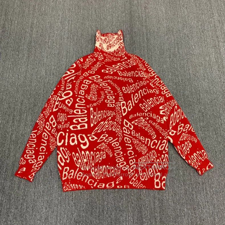 Balenciaga Balenciaga White and Red Barrage Full-Printed Logo Knit Sw Size US S / EU 44-46 / 1 - 6 Thumbnail
