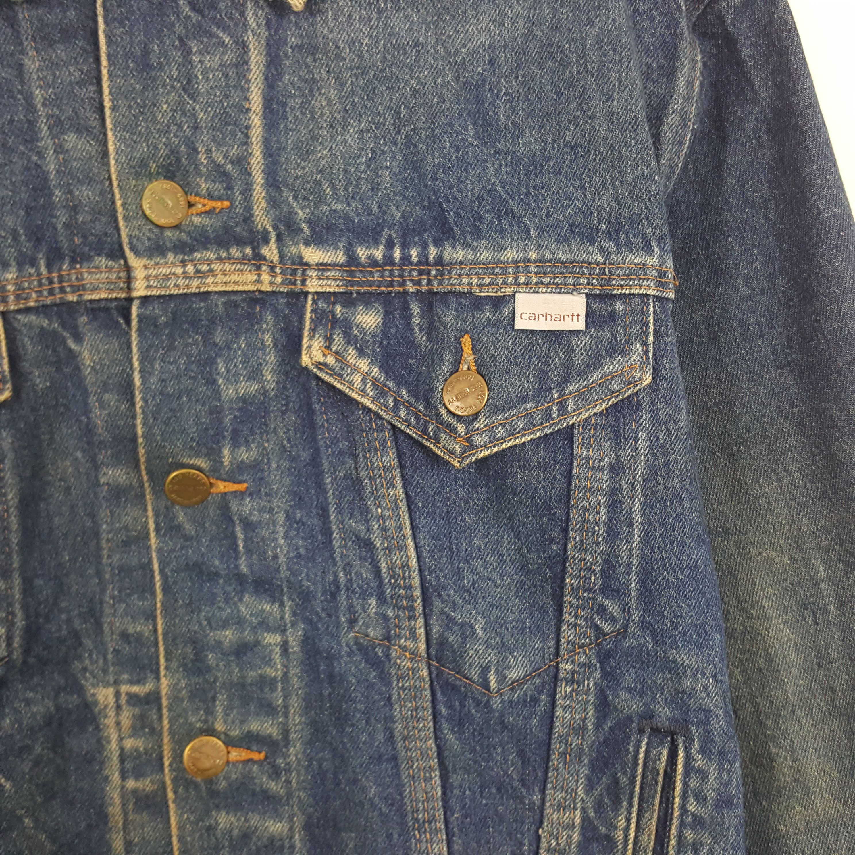Carhartt × Vintage Vintage Carhartt Denim Bikers Jacket Size US M / EU 48-50 / 2 - 2 Thumbnail