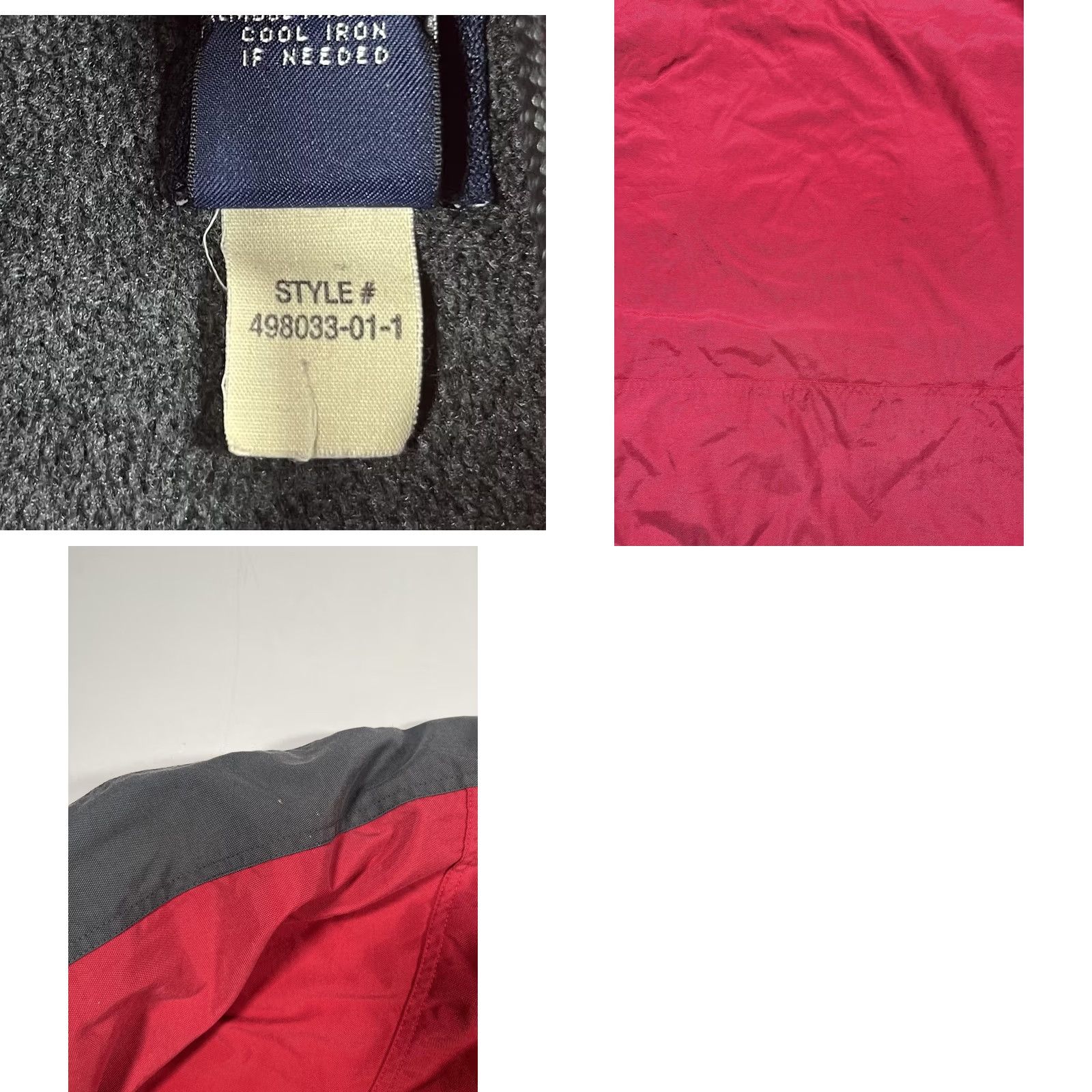 Gap GAP Jacket Mens Large Red Gray Hooded Anorak Pullover Fleece Lined Half Zip Size US L / EU 52-54 / 3 - 8 Thumbnail