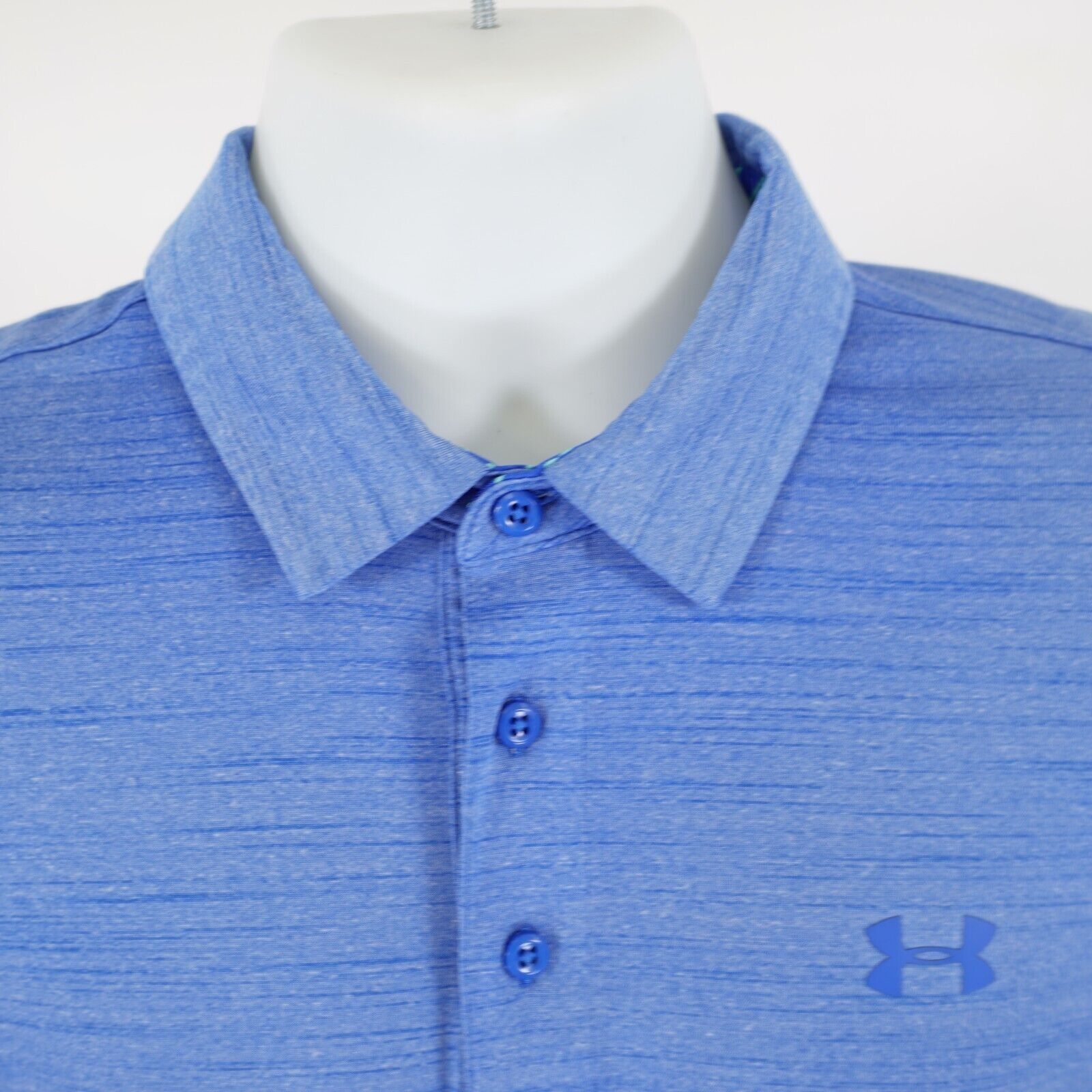 Under Armour Under Armour Loose Heatgear Large Heather Blue Polo Shirt Size US L / EU 52-54 / 3 - 3 Thumbnail