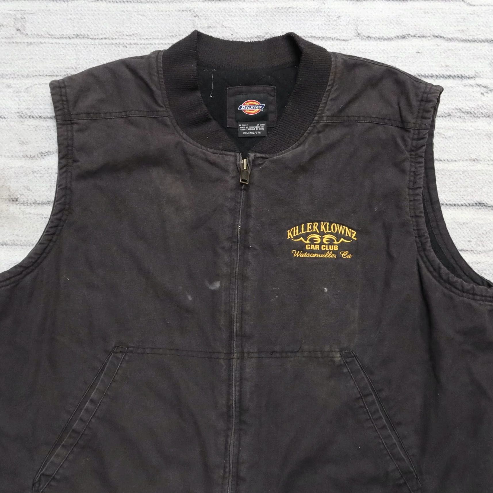 Dickies VINTAGE Killer Klownz Car Club Watsonville Ca Work Vest Dickies 2XL Black Mens Vest Size US XXL / EU 58 / 5 - 4 Thumbnail