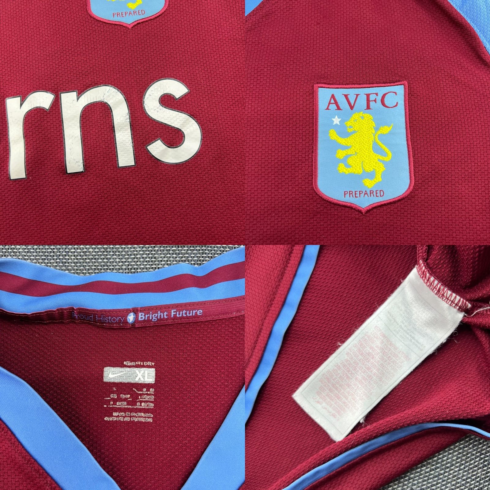 Nike Aston Villa Nike Shirt Jersey Football Mens XL Multicolor Short Sleeve Pullover Round Neck Quick Dry Moisture Wicking 2008 2009 Home Size XL Mens Size US XL / EU 56 / 4 - 10 Thumbnail