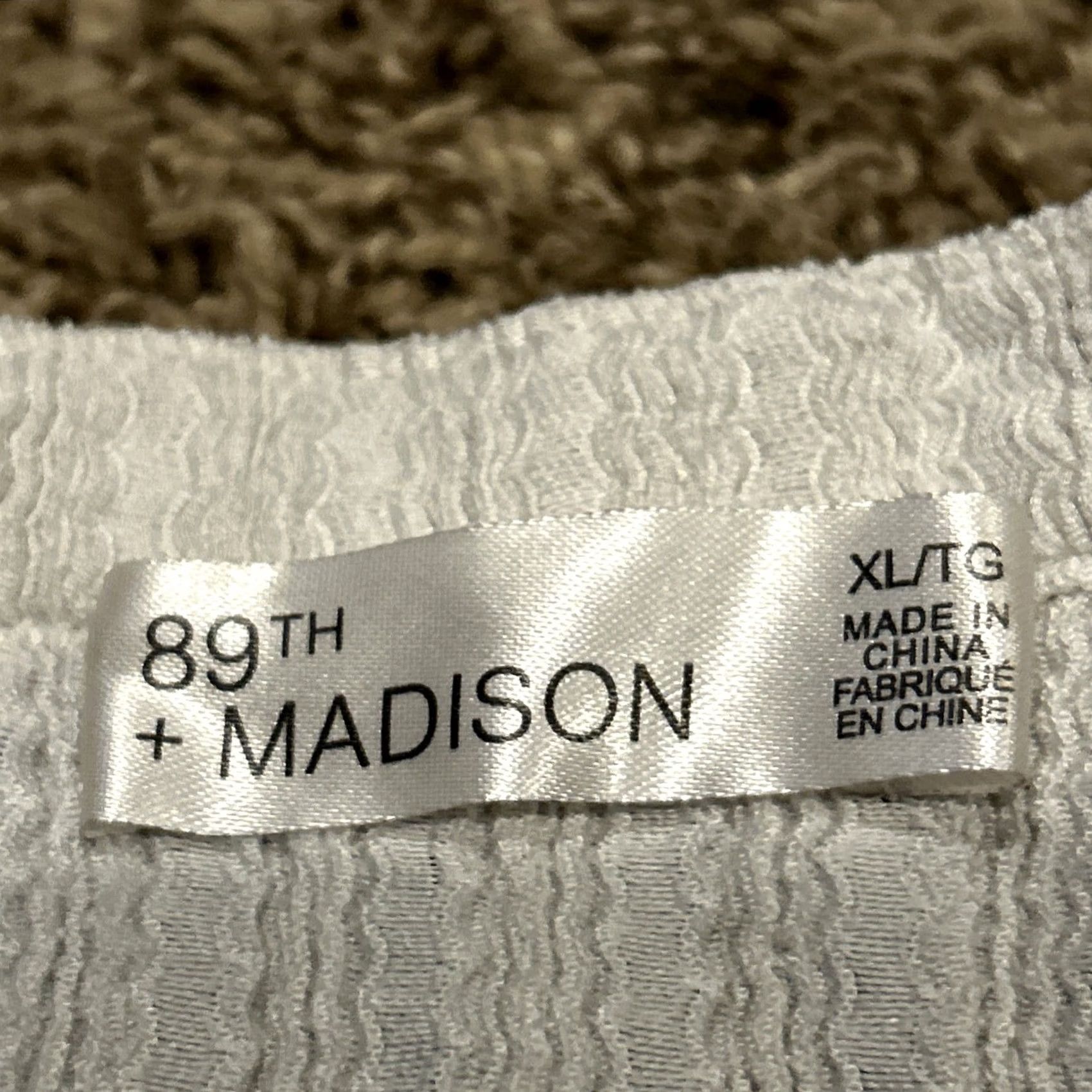 Vintage 89th Madison Blouse Shirt Women XL Gray Polyester Blend Round Neck Short Sleeves 90s Women’s Size XL / US 12-14 / IT 48-50 - 2 Thumbnail