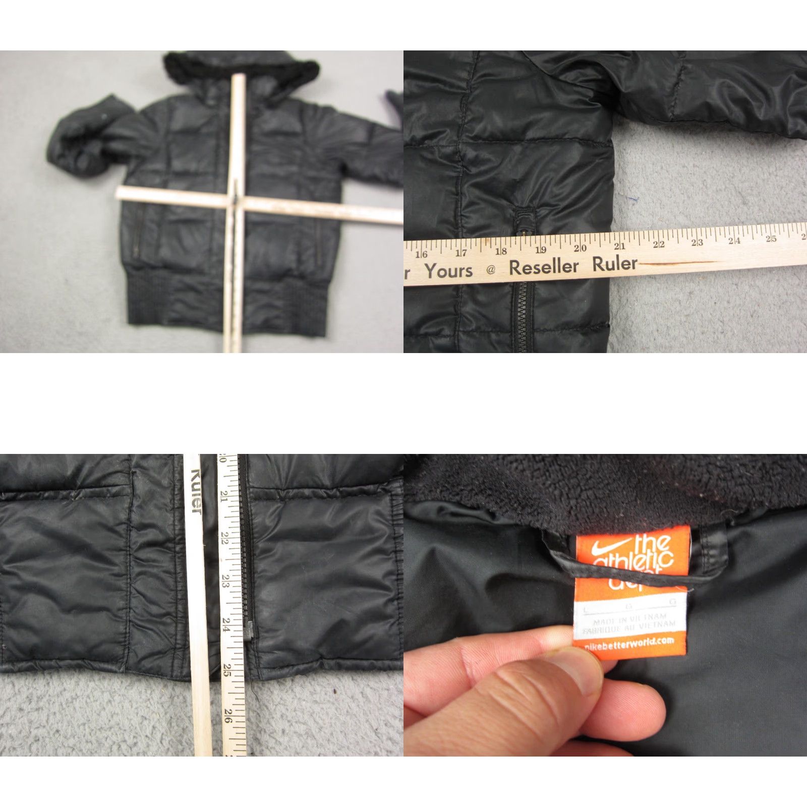 Nike VINTAGE Nike Jacket Womens L Black Puffer Fur Lined Down Feather Hoodie Size L / US 10 / IT 46 - 8 Thumbnail