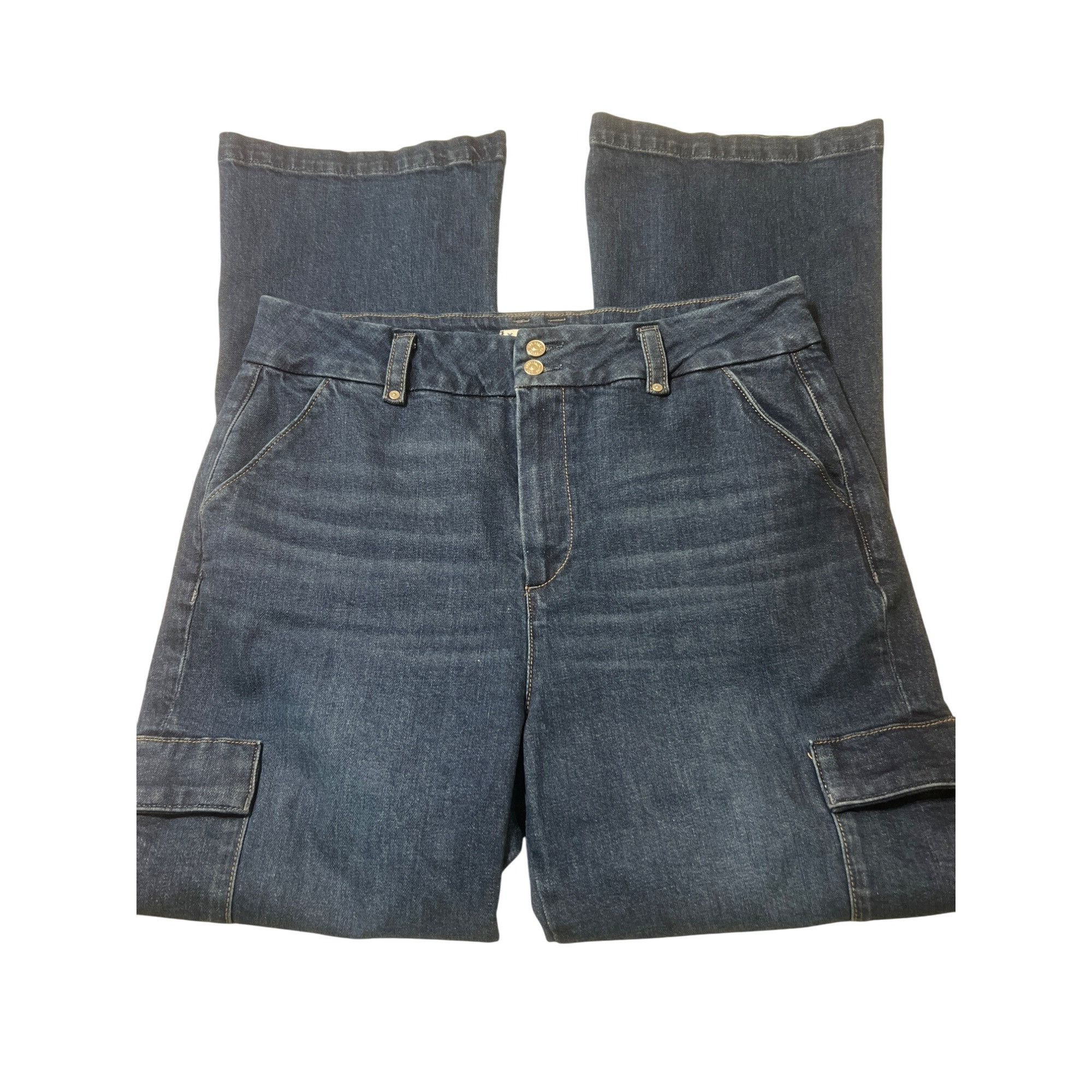 Paige Paige Dion Cargo Pocket Denim Blue Jeans Relaxed Fit Flare L Size 32" / US 10 / IT 46 - 1 Thumbnail