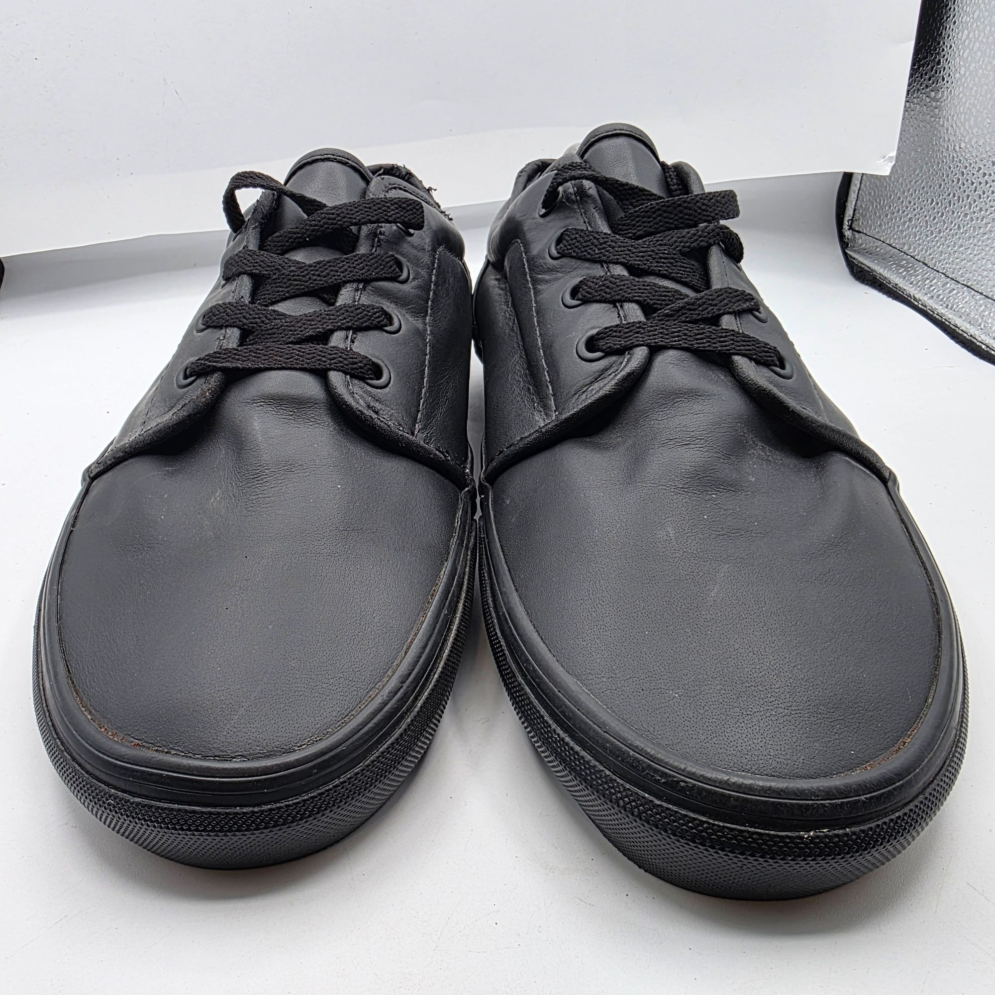 Vans Vans 106 Vulcanized Mens Size 13 Black Triple Black Leather Size US 13 / EU 46 - 2 Thumbnail