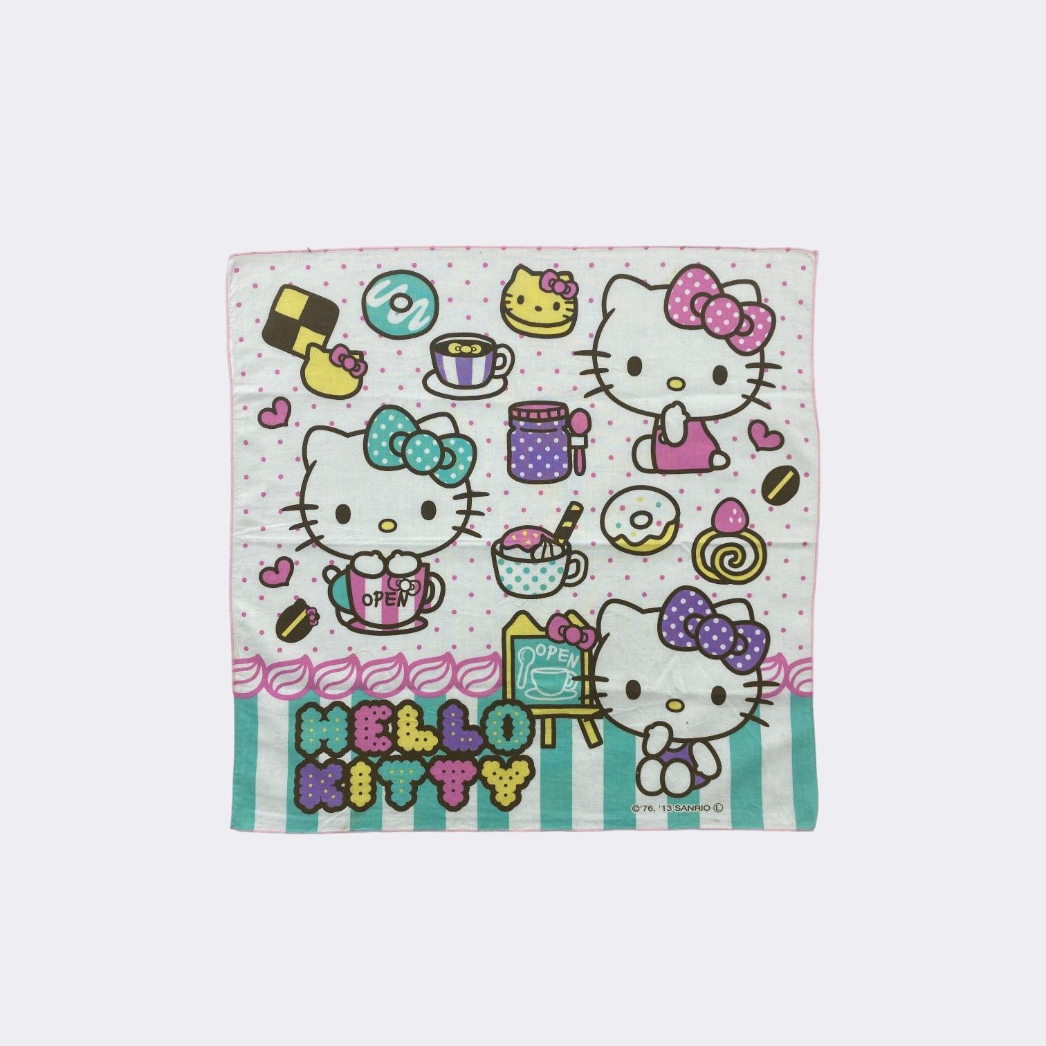 Japanese Brand Vintage Hello Kitty Handkerchief Neckerchief Bandana H155N Size ONE SIZE - 1 Thumbnail