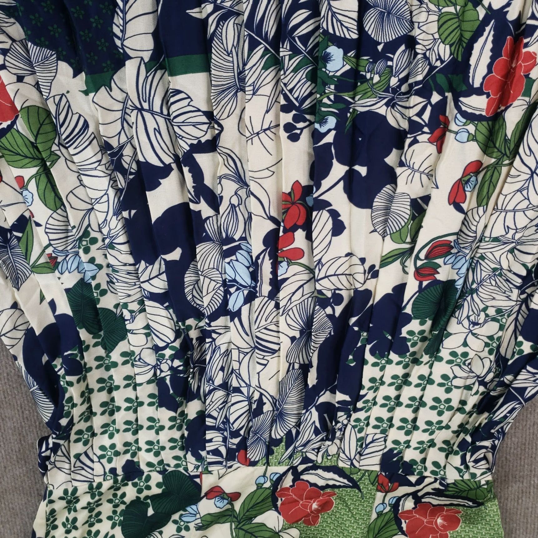 Vintage Dalia MacPhee Dress Womens XL Blue Shoulder Tie Midi Floral Pleated Flowy Casual Size XL / US 12-14 / IT 48-50 - 6 Thumbnail