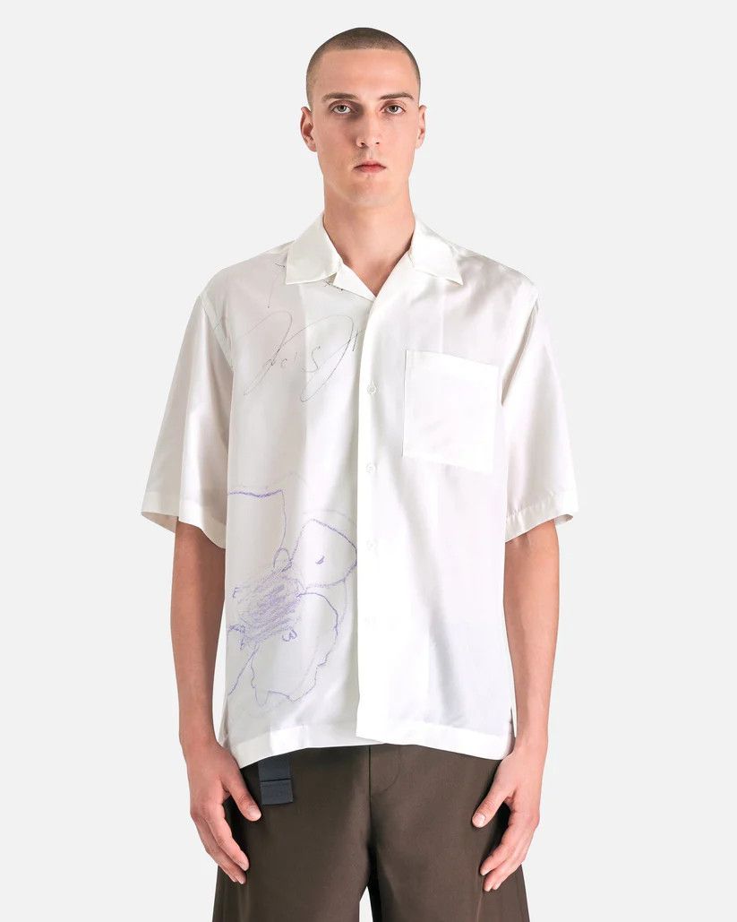 o1s1v1r1oon0925 Scribble Kurt Shirt in Off-White