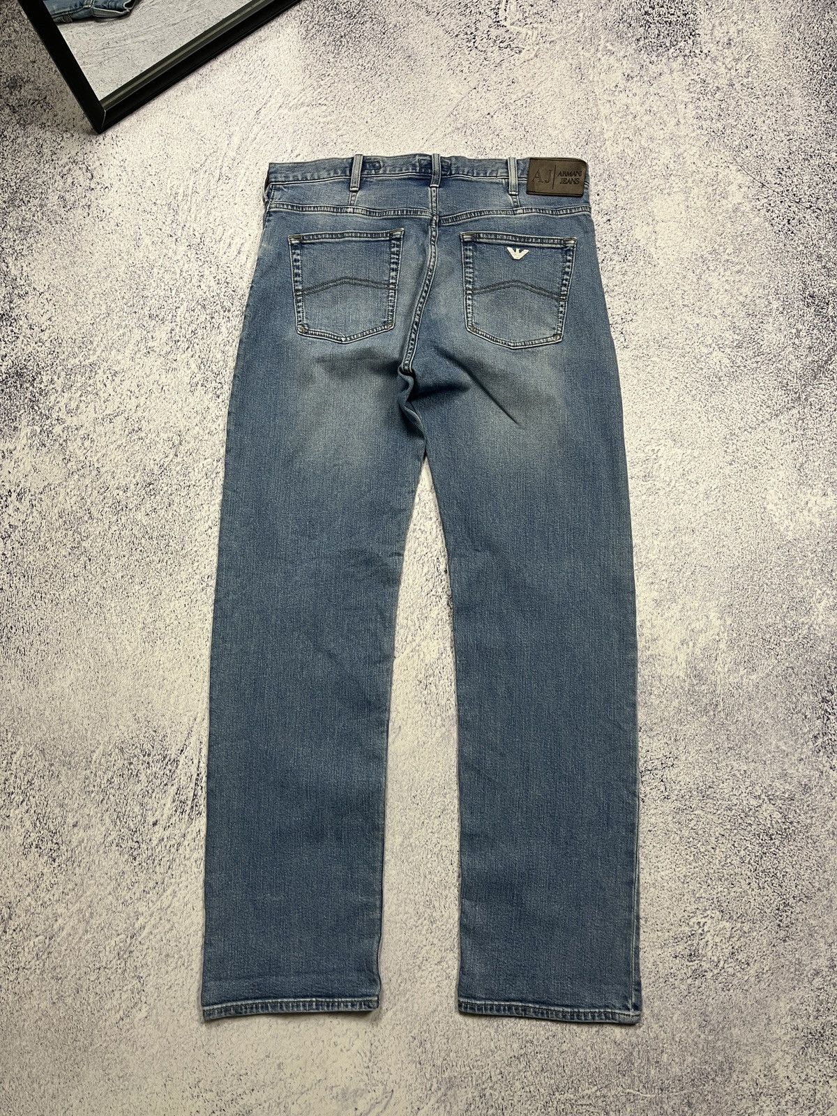 Armani × Vintage Vintage Y2K Armani Jeans Washed Denim Pants Jeans Streetwear Size US 34 / EU 50 - 1 Thumbnail