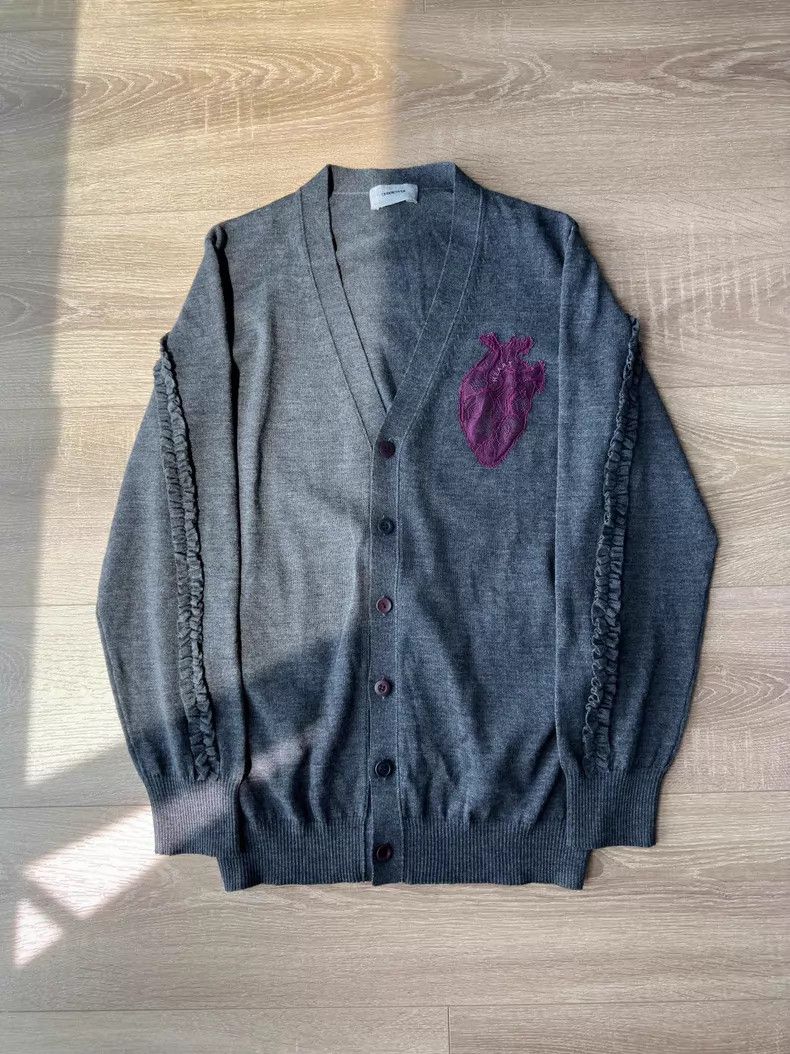 Undercover Undercover 13AW Heart Embroidered Lace Knit Cardigan shirt Size US M / EU 48-50 / 2 - 1 Thumbnail
