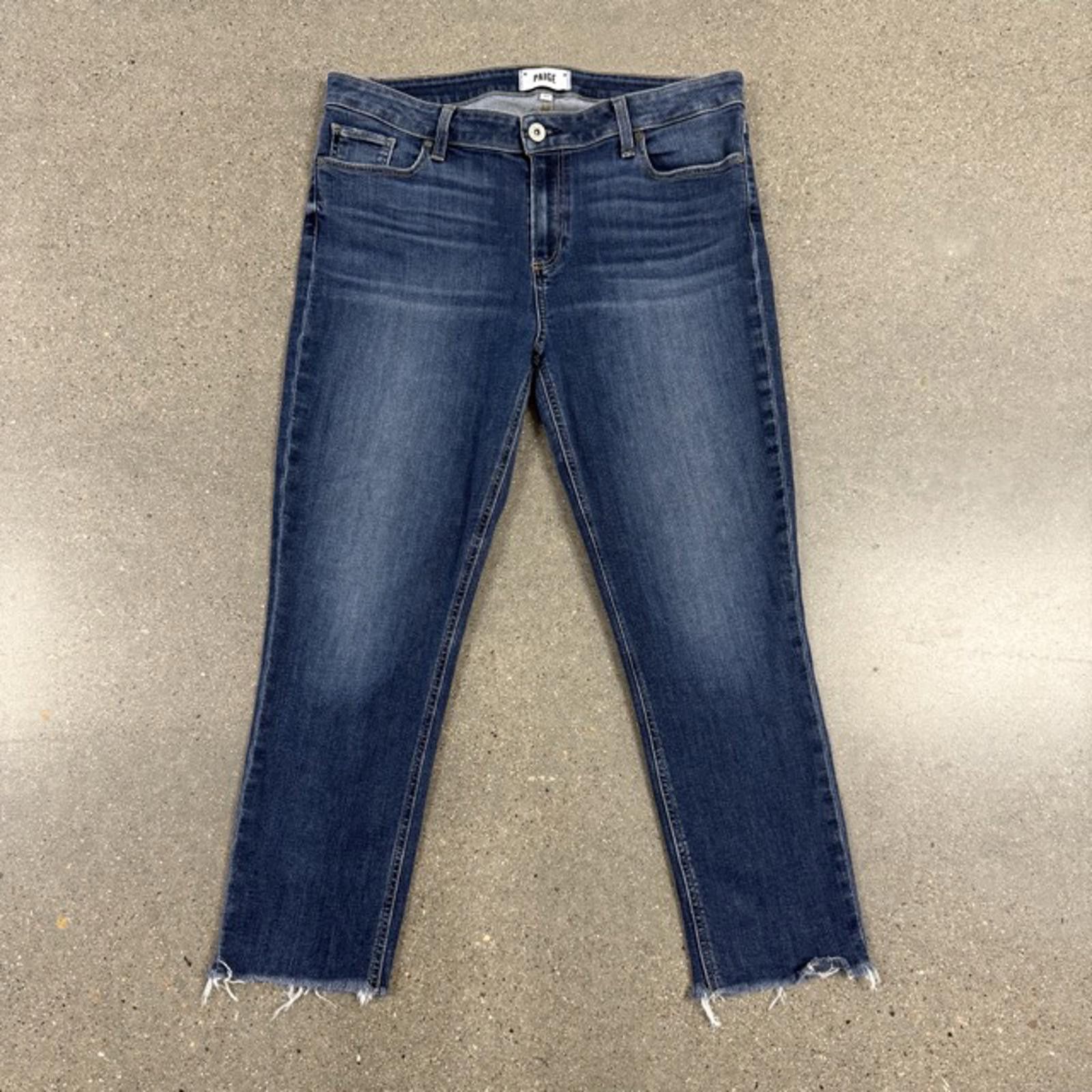 Paige Paige Skyline Skinny Crop Jean Raw Hem Premium Denim - 32 Size 32" / US 10 / IT 46 - 3 Thumbnail