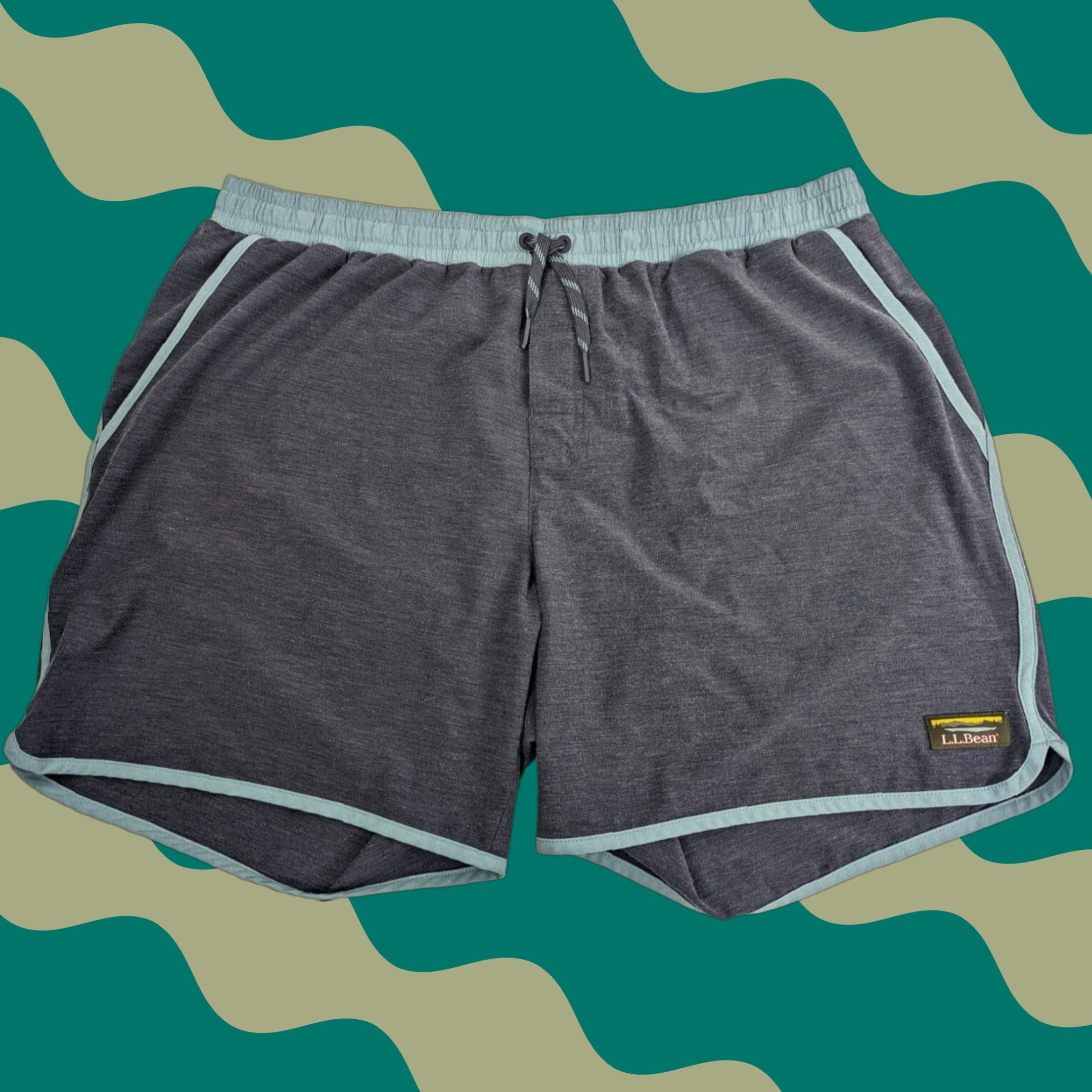 Vintage VINTAGE LL Bean Swim Shorts Mens 2XL All Adventure 7" Lined Drawstring Pockets 516433 Size US 39 - 1 Thumbnail