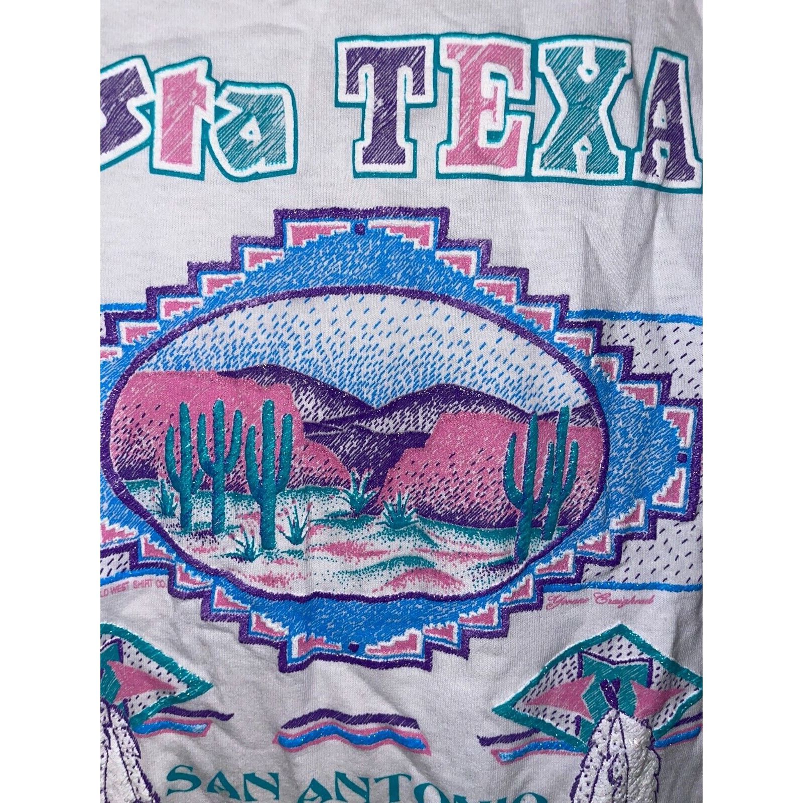 Jerzees Vintage Fiesta Texas San Antonio Shirt Graphic L White Tee Size US L / EU 52-54 / 3 - 2 Thumbnail