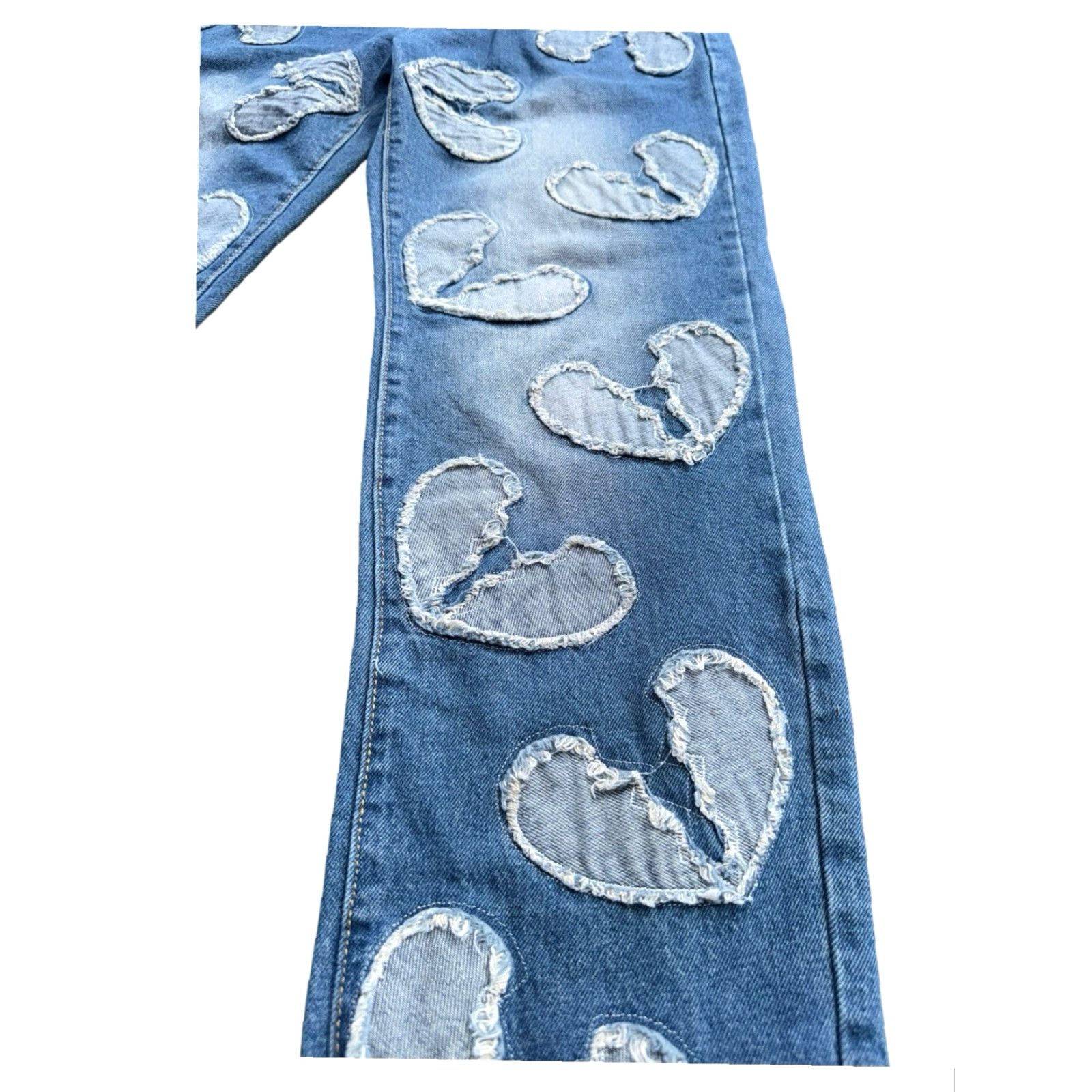Vintage VINTAGE Y2K Heart Embroidered Light Wash Jeans Mens Ankle 30x? Blue Size Small Size US 30 / EU 46 - 3 Thumbnail