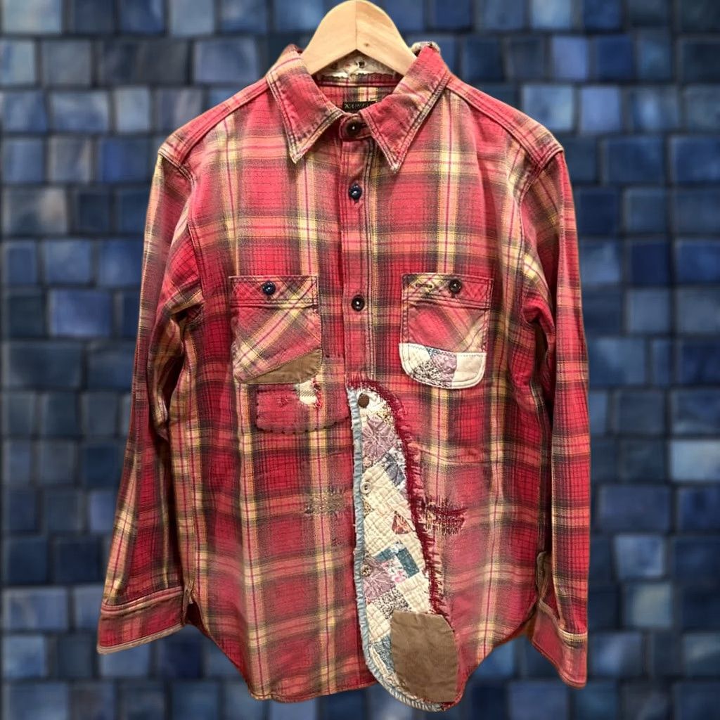 Kapital Kapital Distressed Patchwork Check Flannel Shirt Red Size M good condition Size US M / EU 48-50 / 2 - 1 Thumbnail
