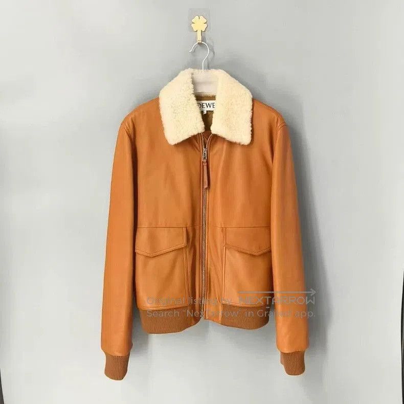 Loewe Loewe Brown Leather Collar Zip Jacket. Size US S / EU 44-46 / 1 - 1 Thumbnail