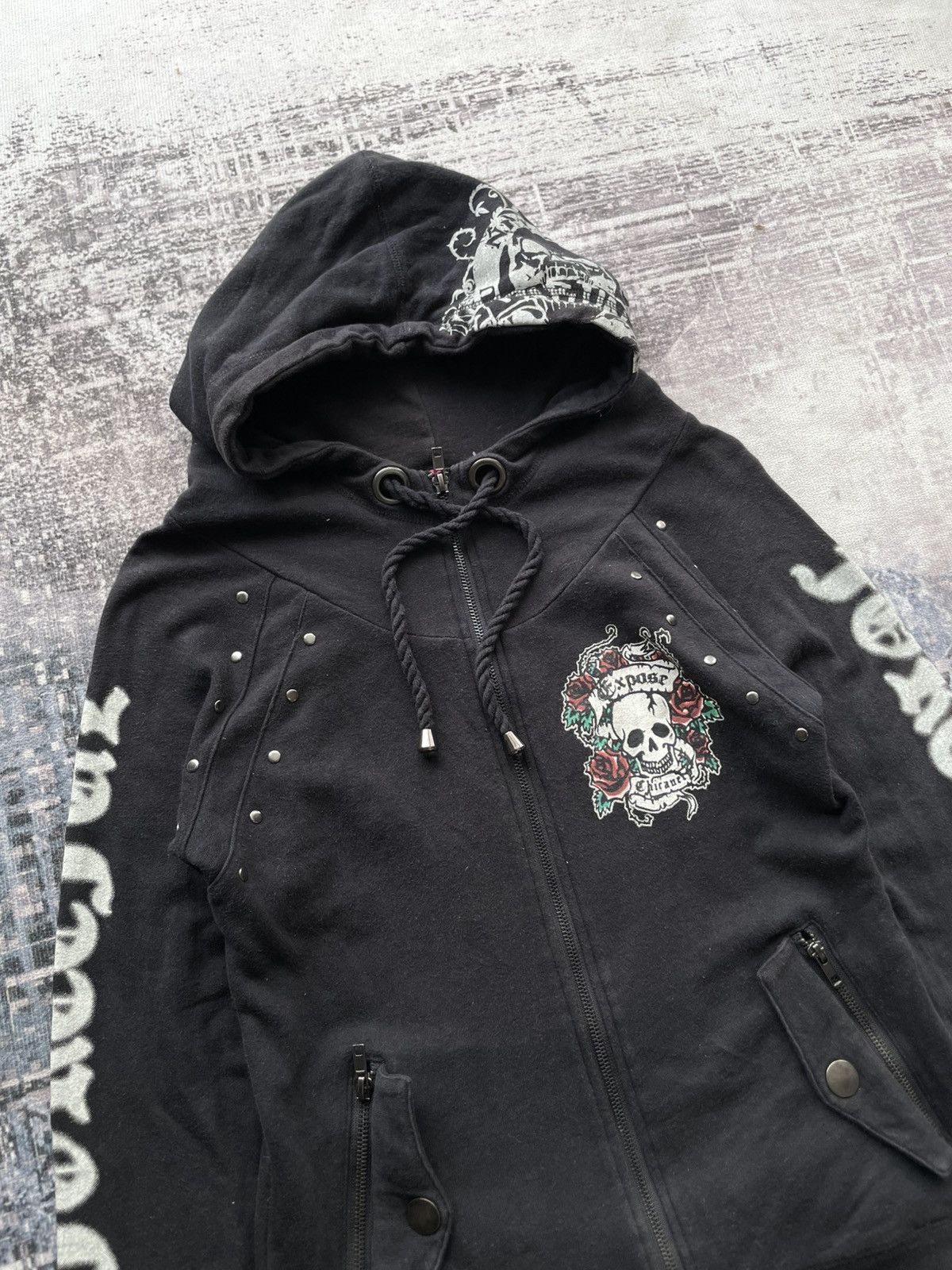 Dig Deep Y2K Dig Deep Punk Studed Skulls Hoodie Size US M / EU 48-50 / 2 - 3 Thumbnail